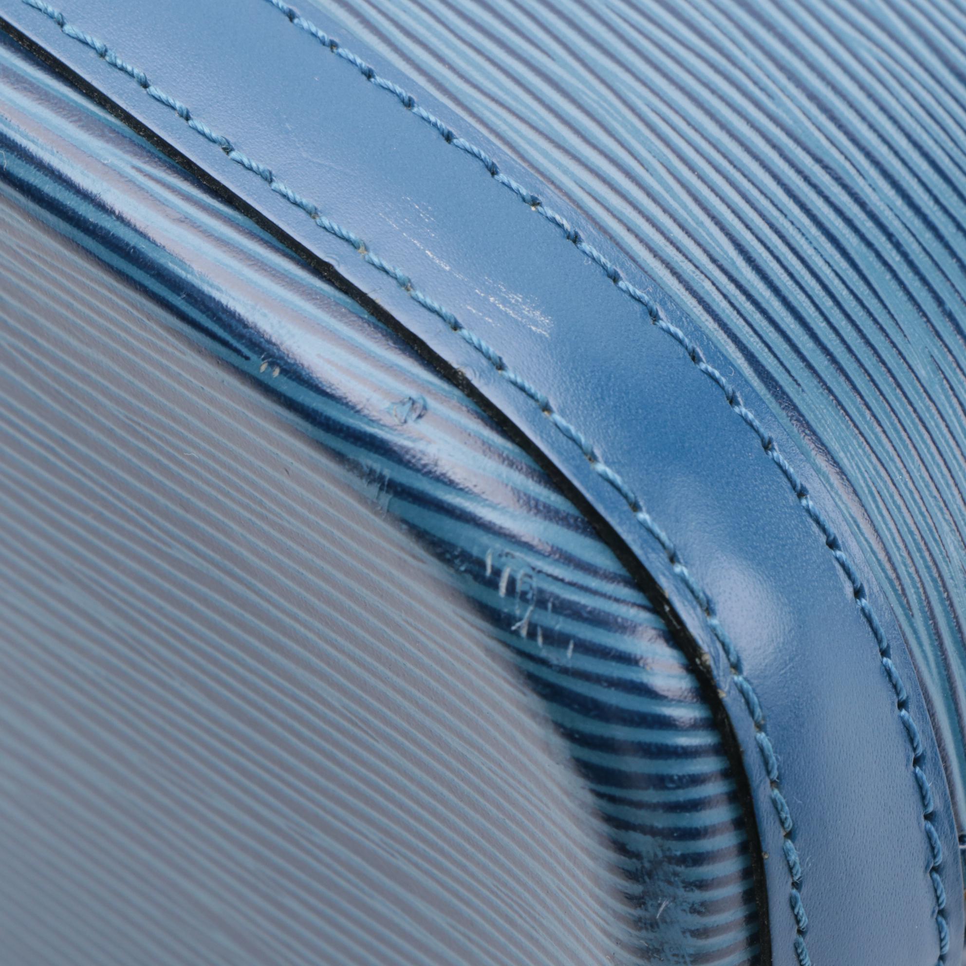 Louis Vuitton Lussac Tote Bag in Toledo Blue Epi Leather and Smooth Leather