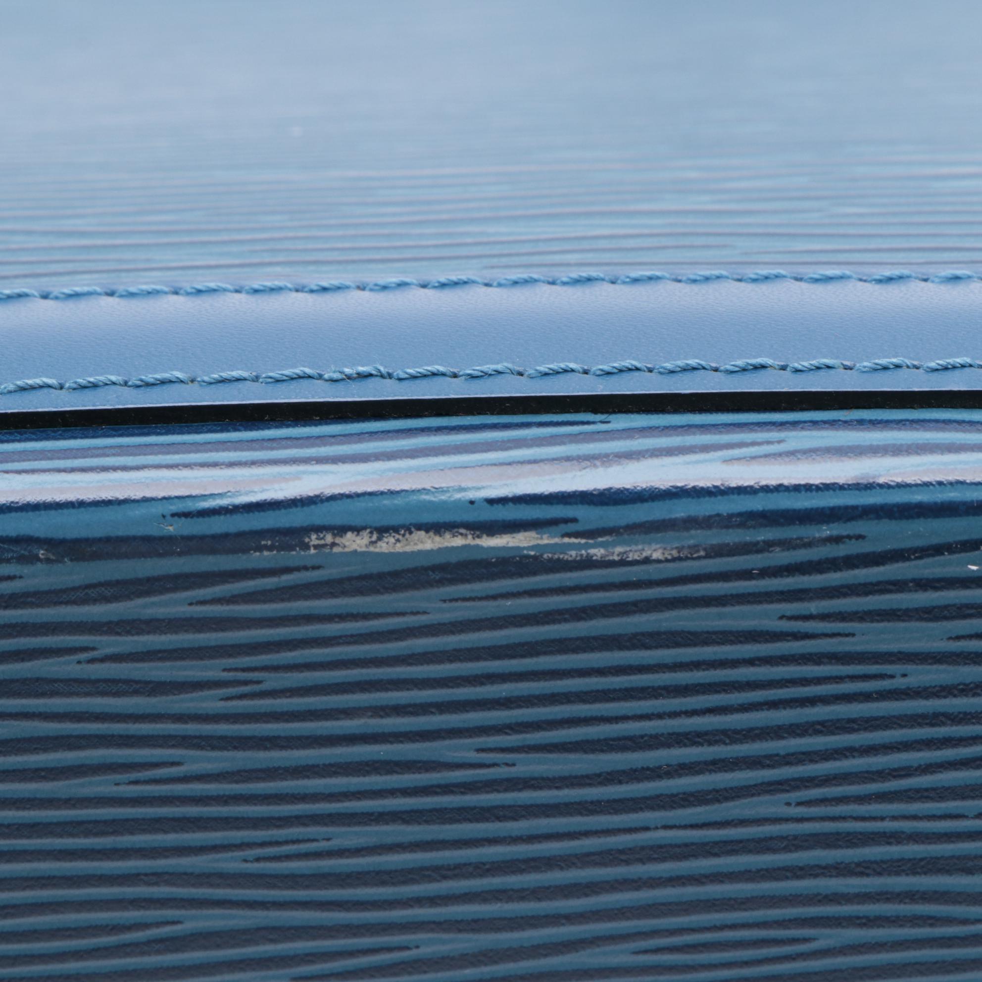 Louis Vuitton Lussac Tote Bag in Toledo Blue Epi Leather and Smooth Leather