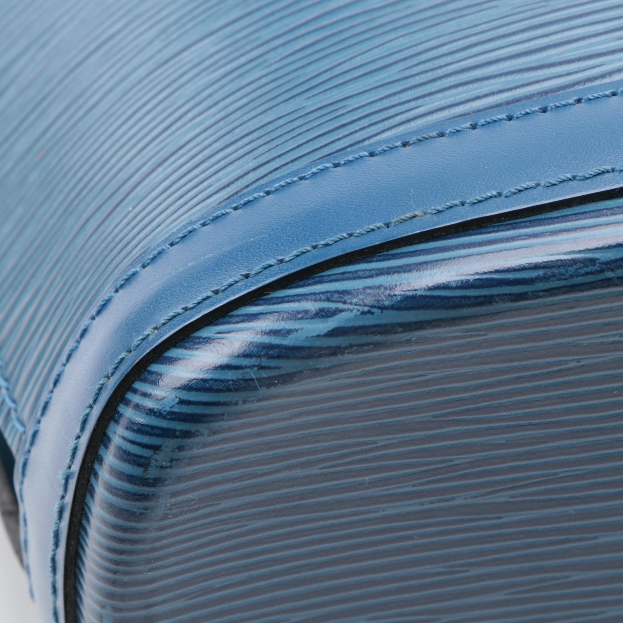 Louis Vuitton Lussac Tote Bag in Toledo Blue Epi Leather and Smooth Leather