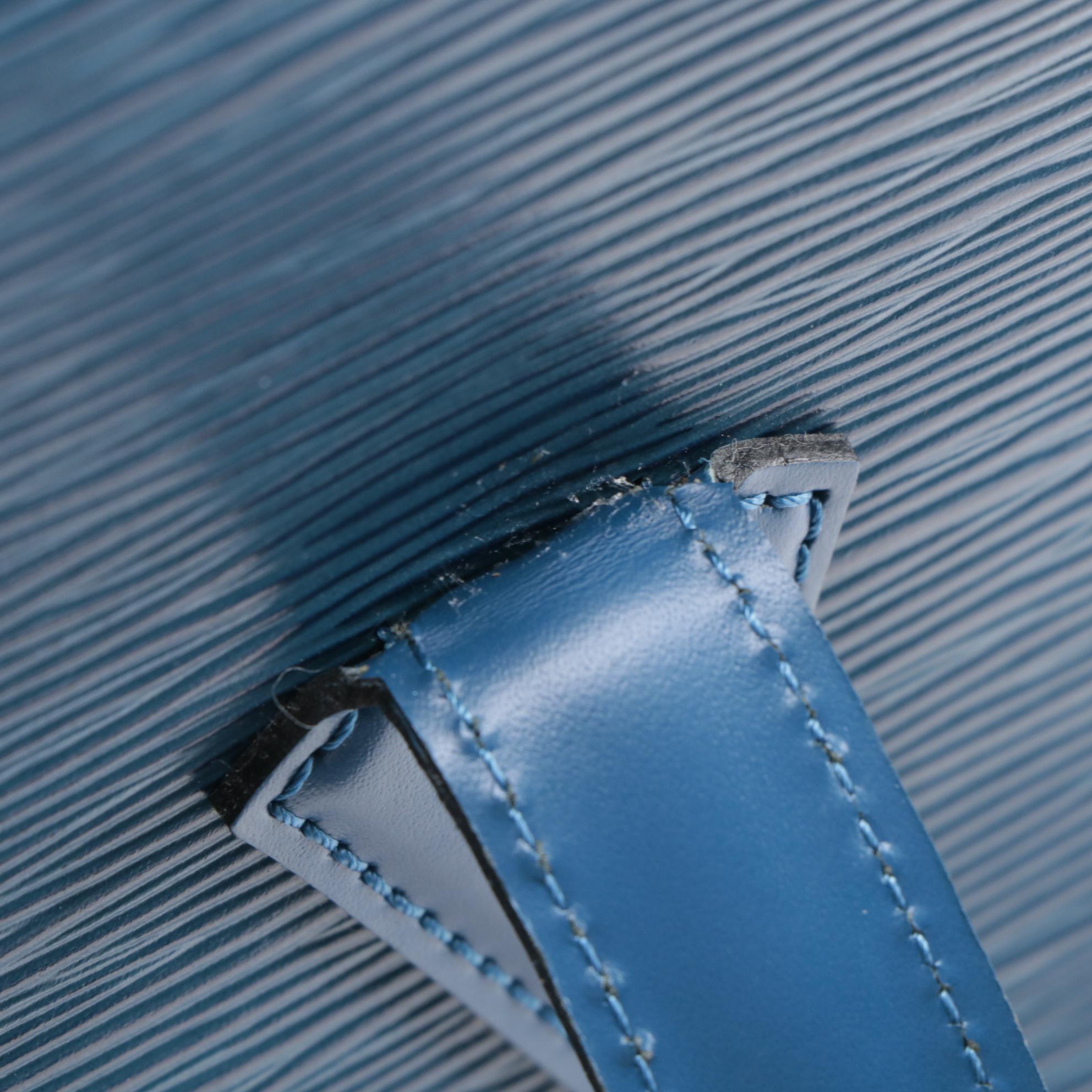 Louis Vuitton Lussac Tote Bag in Toledo Blue Epi Leather and Smooth Leather