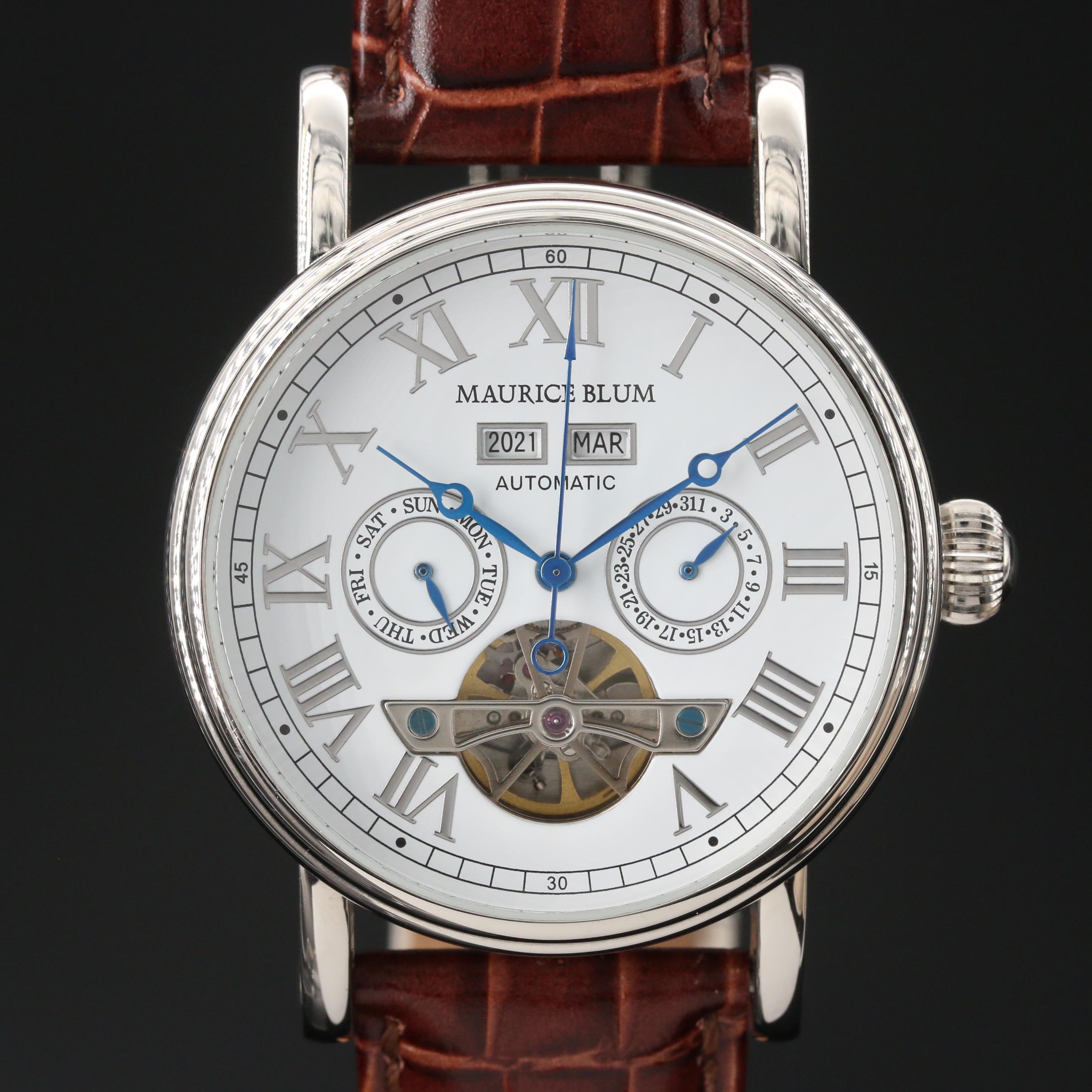 Maurice Blum "Day/Date/Month/Year" Stainless Steel Automatic Watch