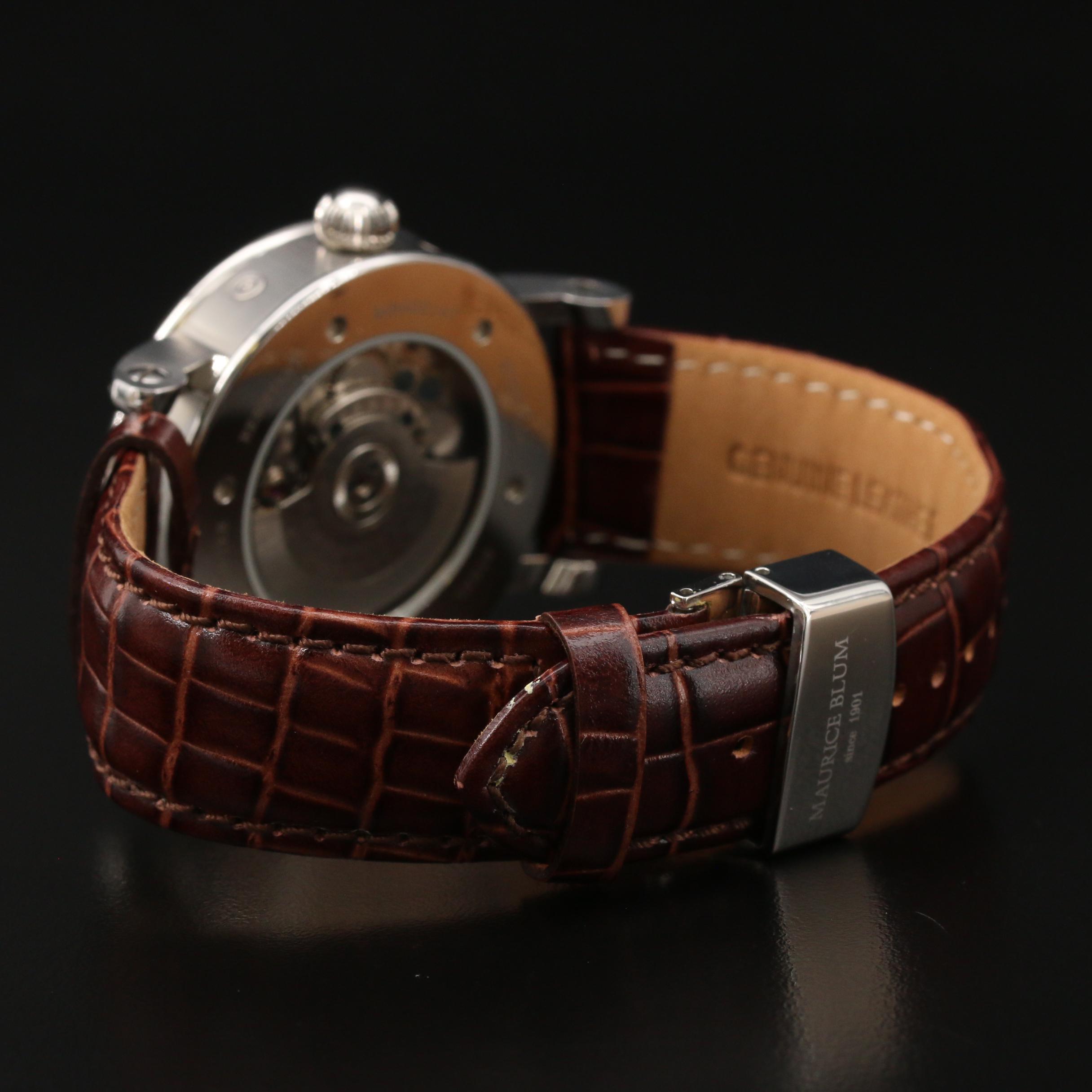 Maurice Blum "Day/Date/Month/Year" Stainless Steel Automatic Watch