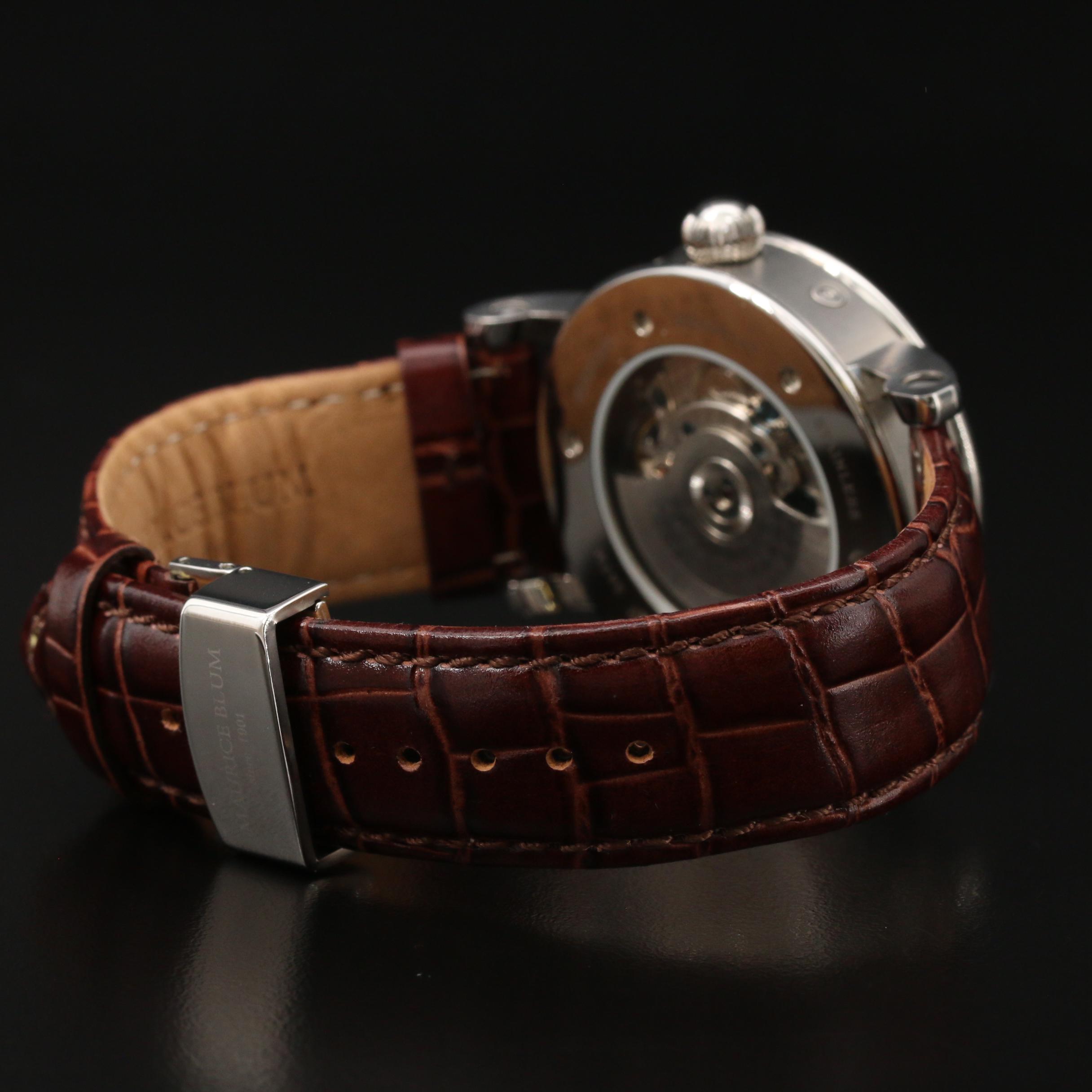 Maurice Blum "Day/Date/Month/Year" Stainless Steel Automatic Watch