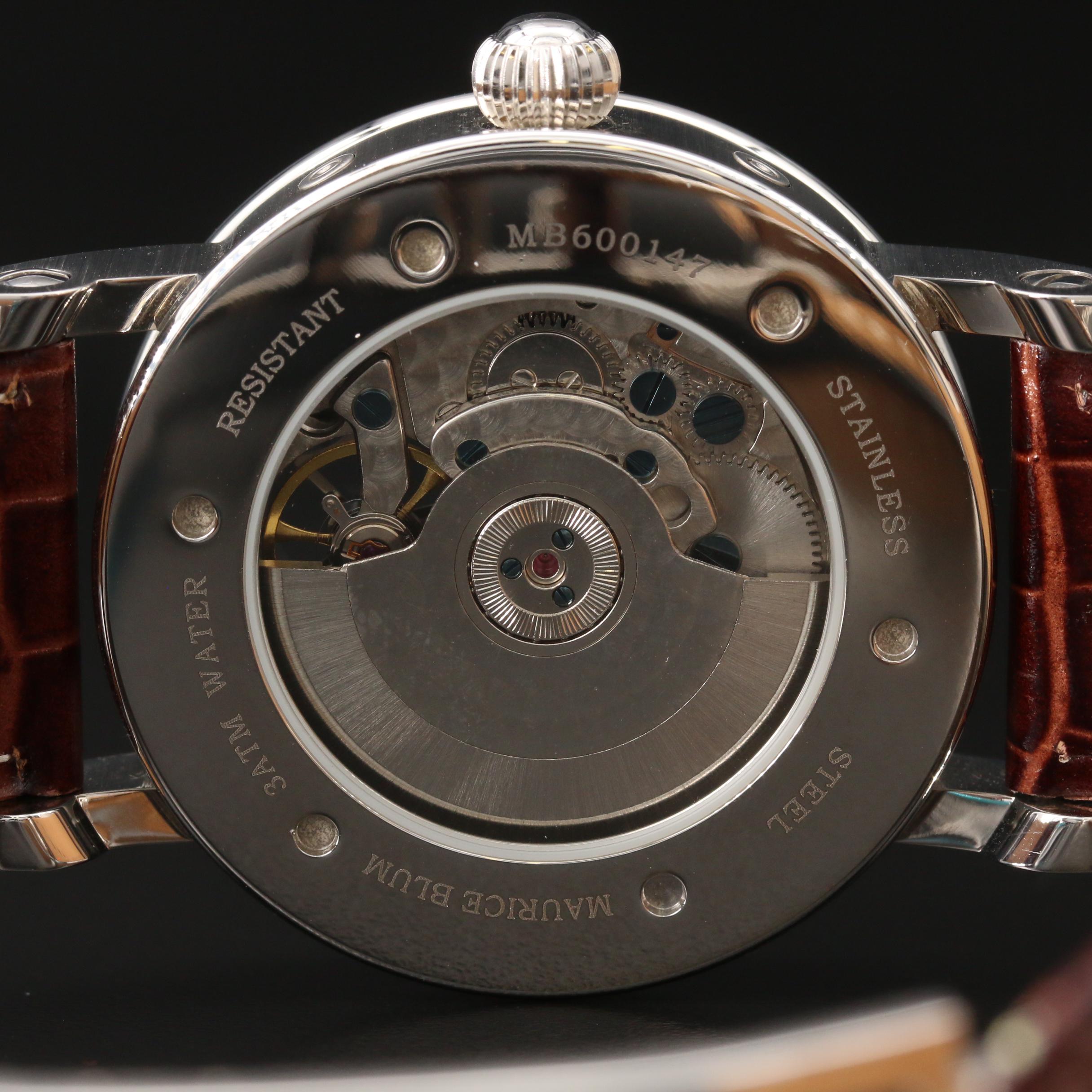 Maurice Blum "Day/Date/Month/Year" Stainless Steel Automatic Watch