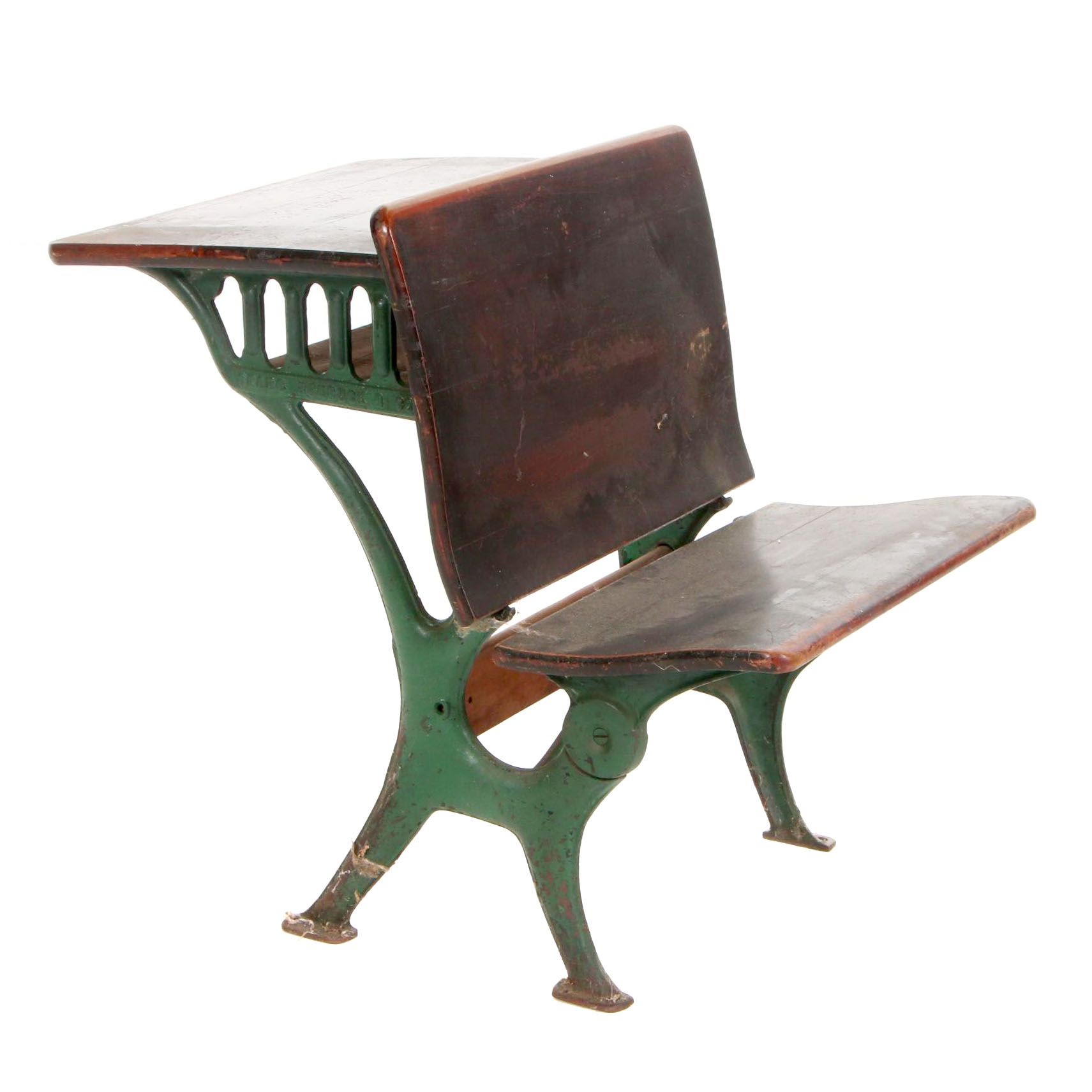 Sears Roebuck & Co. Cast Iron and Wood Folding Student Desk