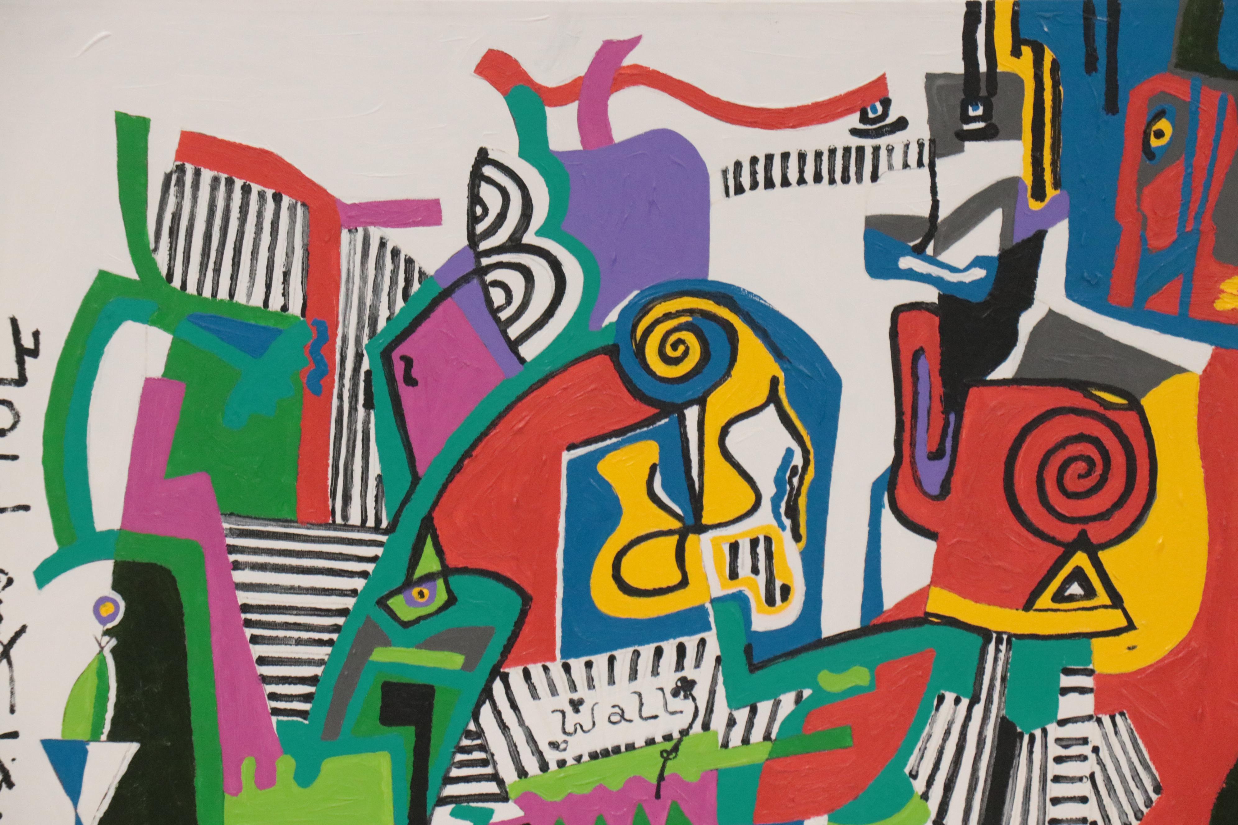 Phyllis Trager Hyman Acrylic Painting "Wallflowers"