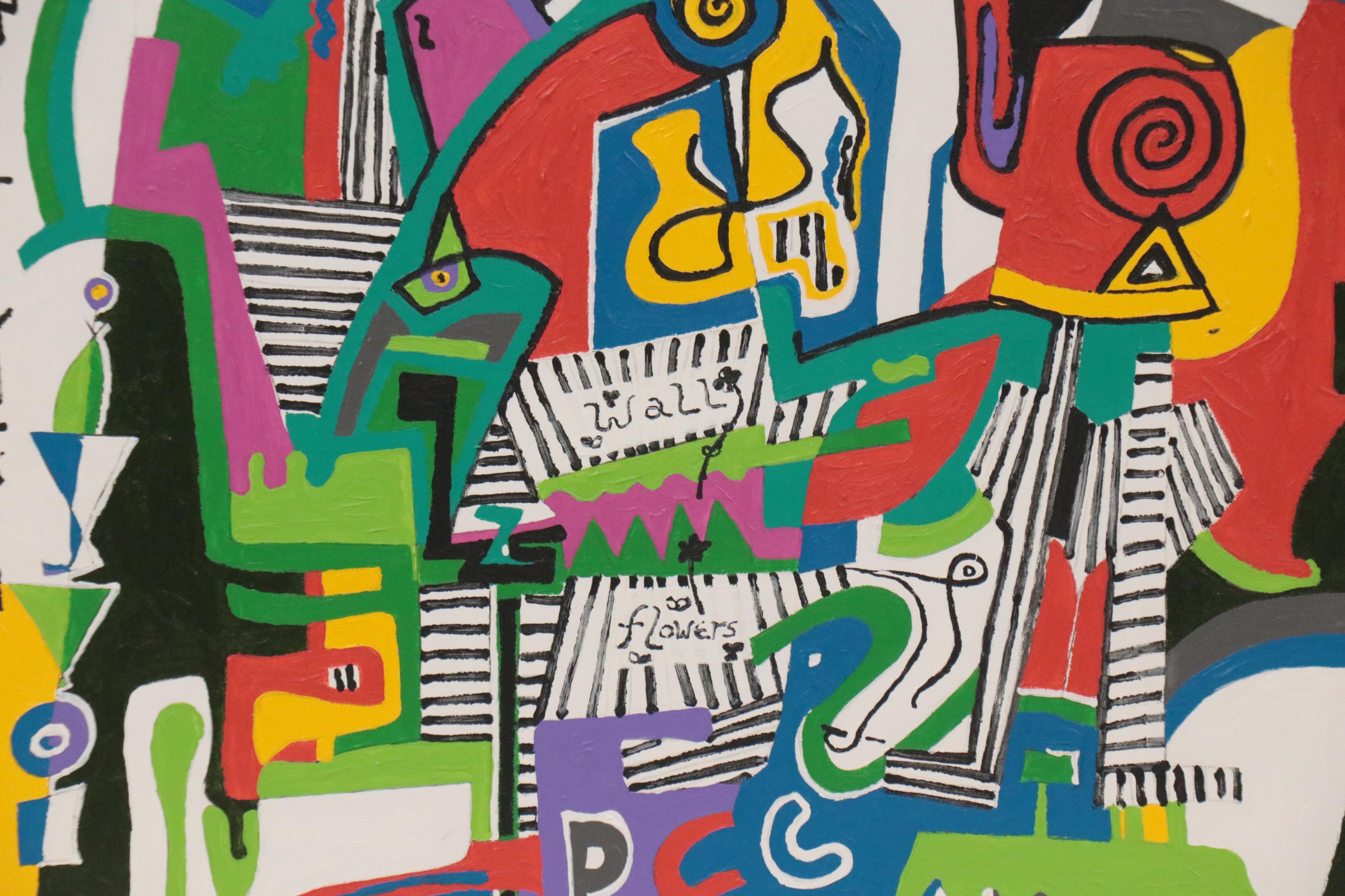 Phyllis Trager Hyman Acrylic Painting "Wallflowers"