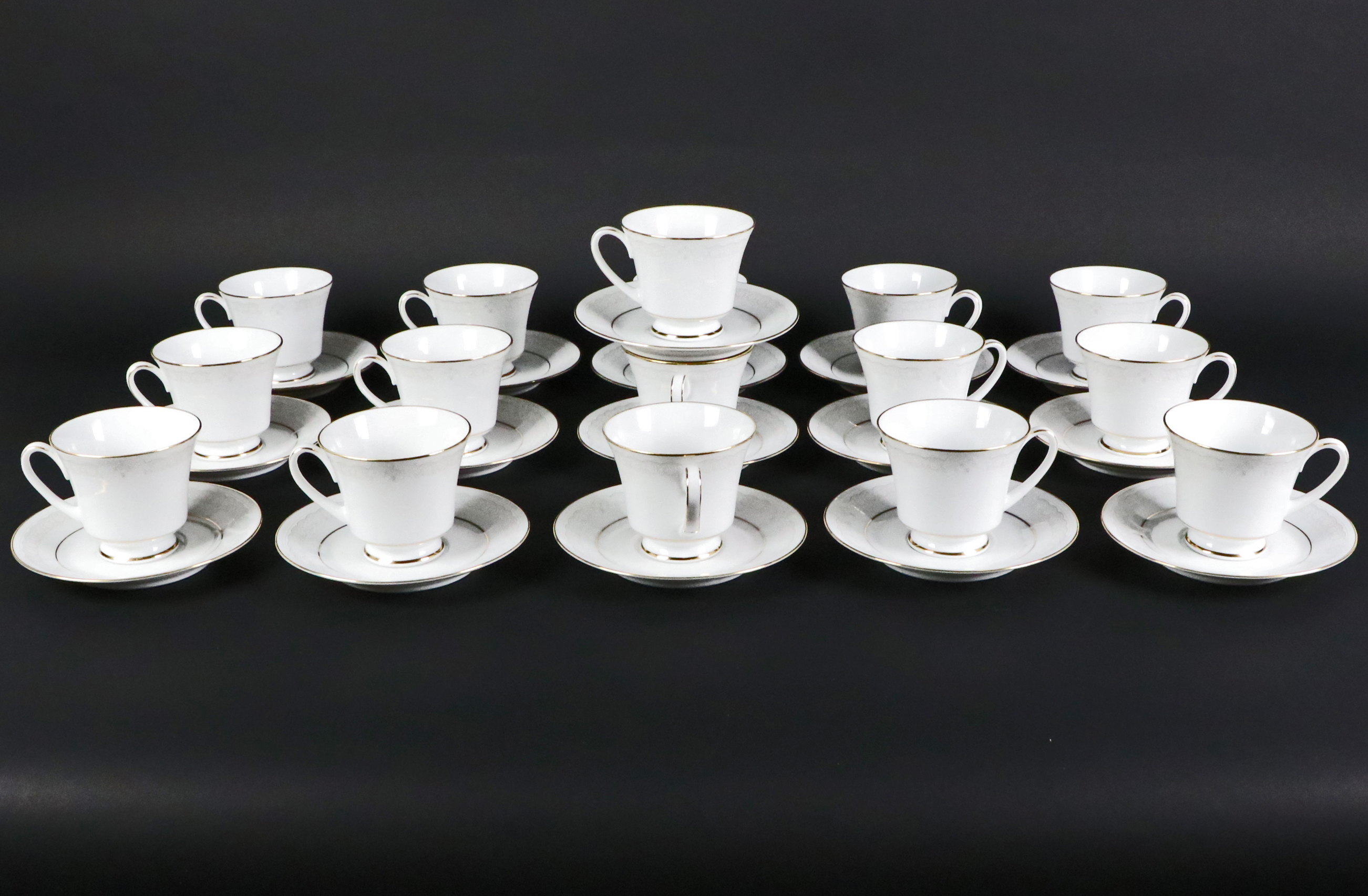 Noritake "Parisian Lace" China with Lenox "Monroe" Stemware, Late 20th Century