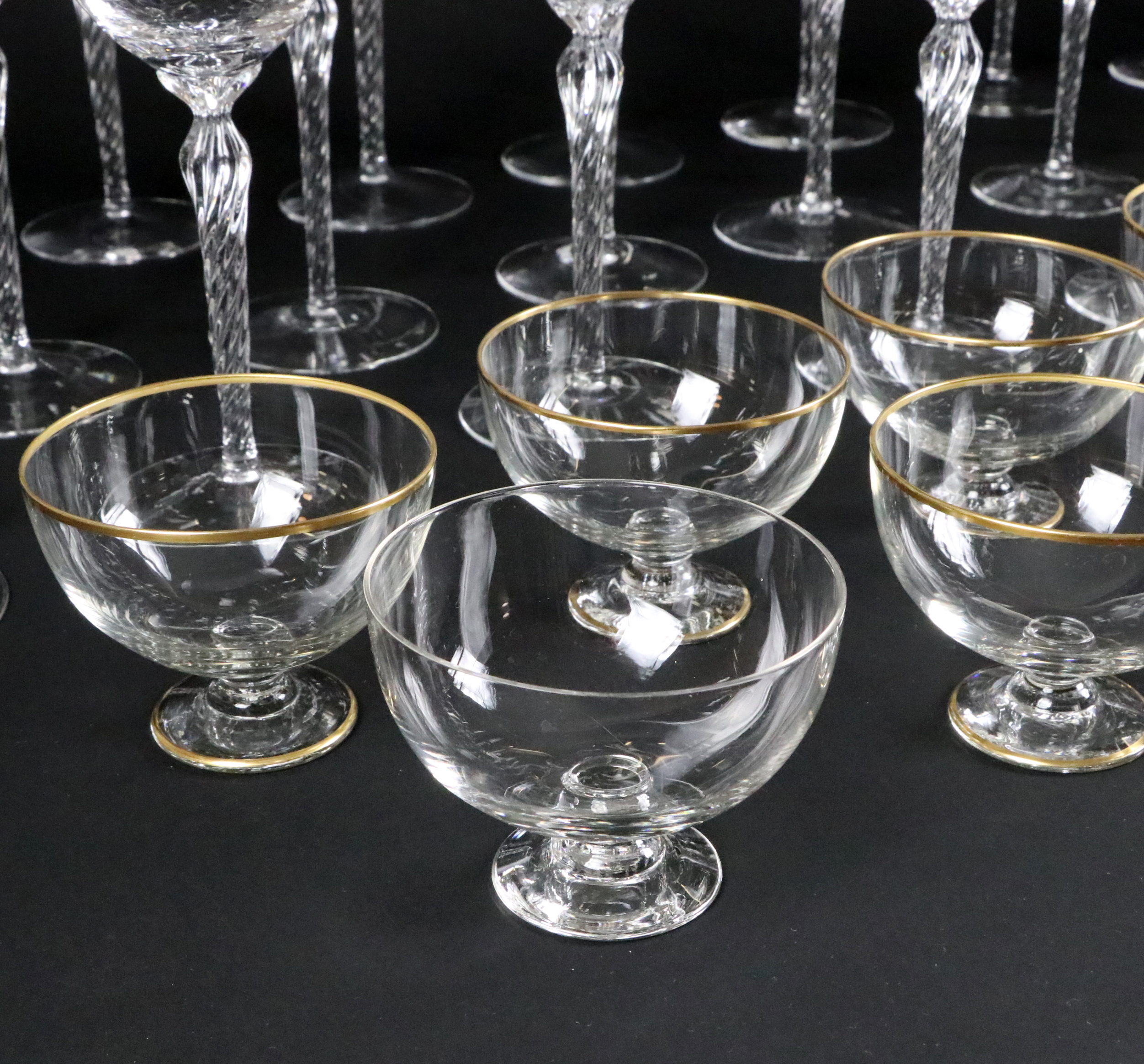 Noritake "Parisian Lace" China with Lenox "Monroe" Stemware, Late 20th Century