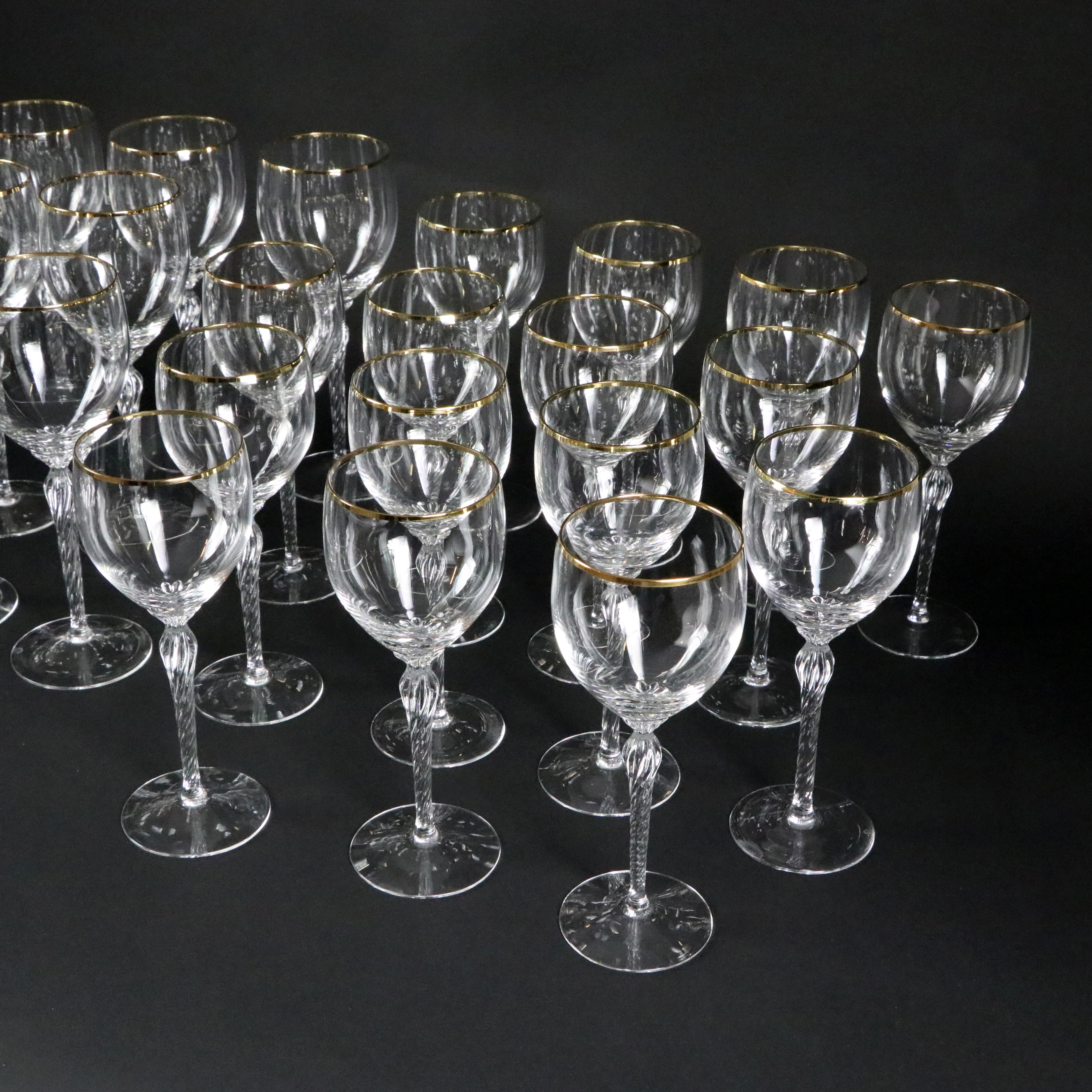 Noritake "Parisian Lace" China with Lenox "Monroe" Stemware, Late 20th Century