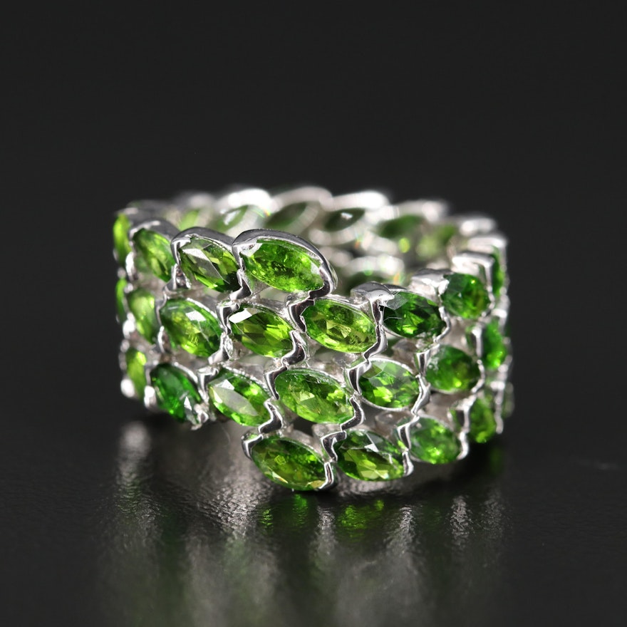 Sterling Silver Diopside Eternity Ring