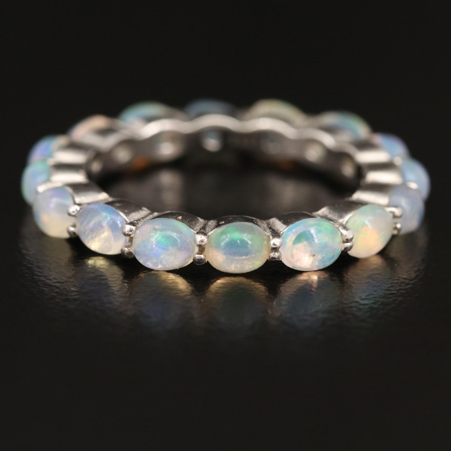 Sterling Silver Opal Eternity Band