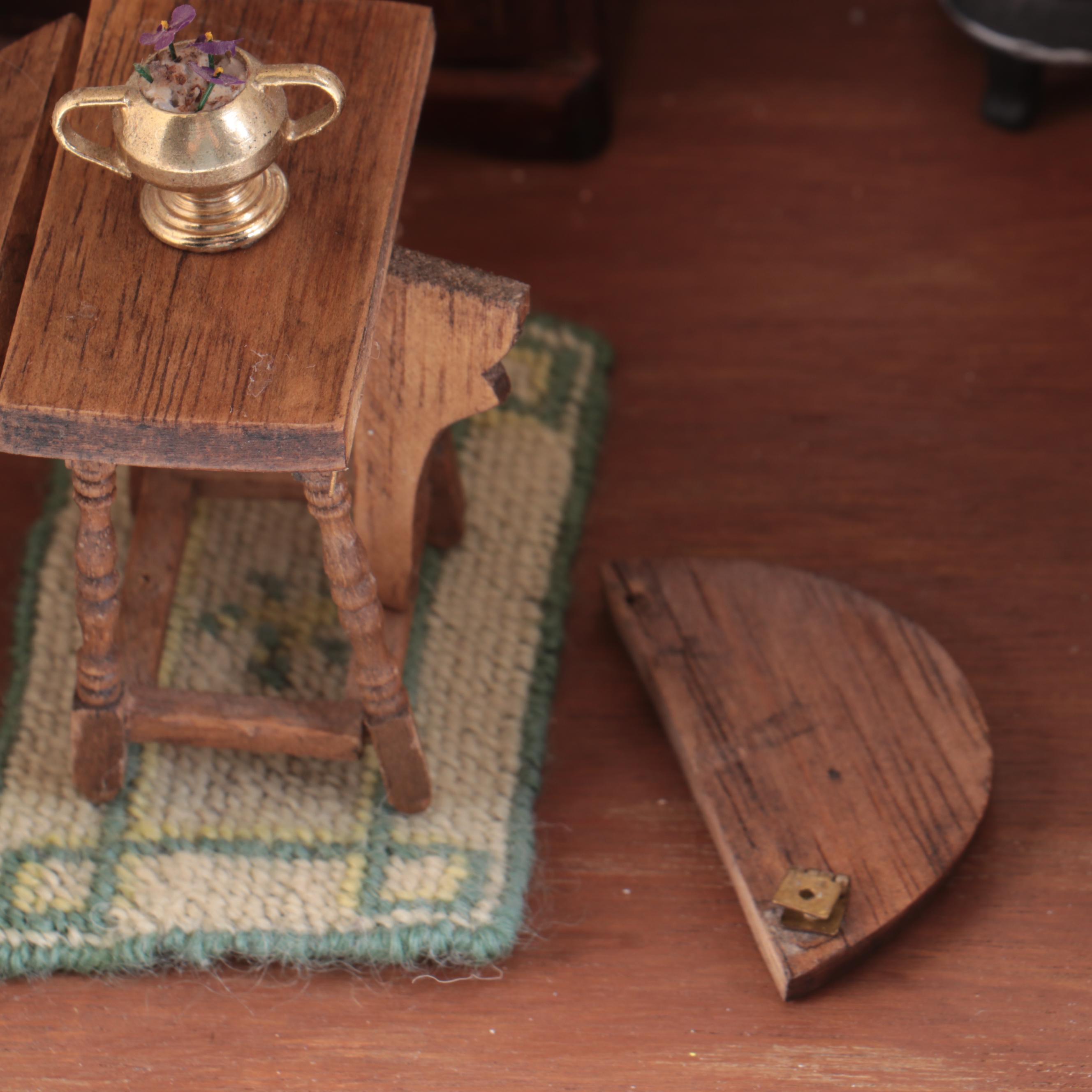 Handmade Victorian Style Wood Dollhouse with Doll Furniture and Accessories