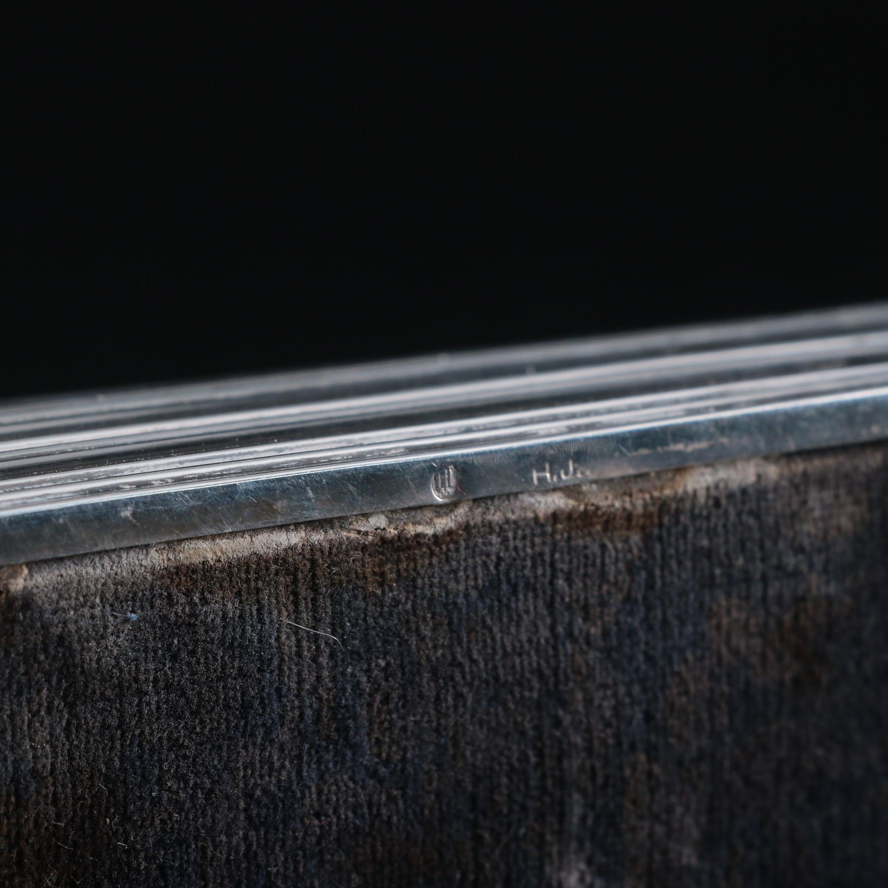 Hans Jensen 833 Silver Cigarette Box with Sterling Needle Holder and More