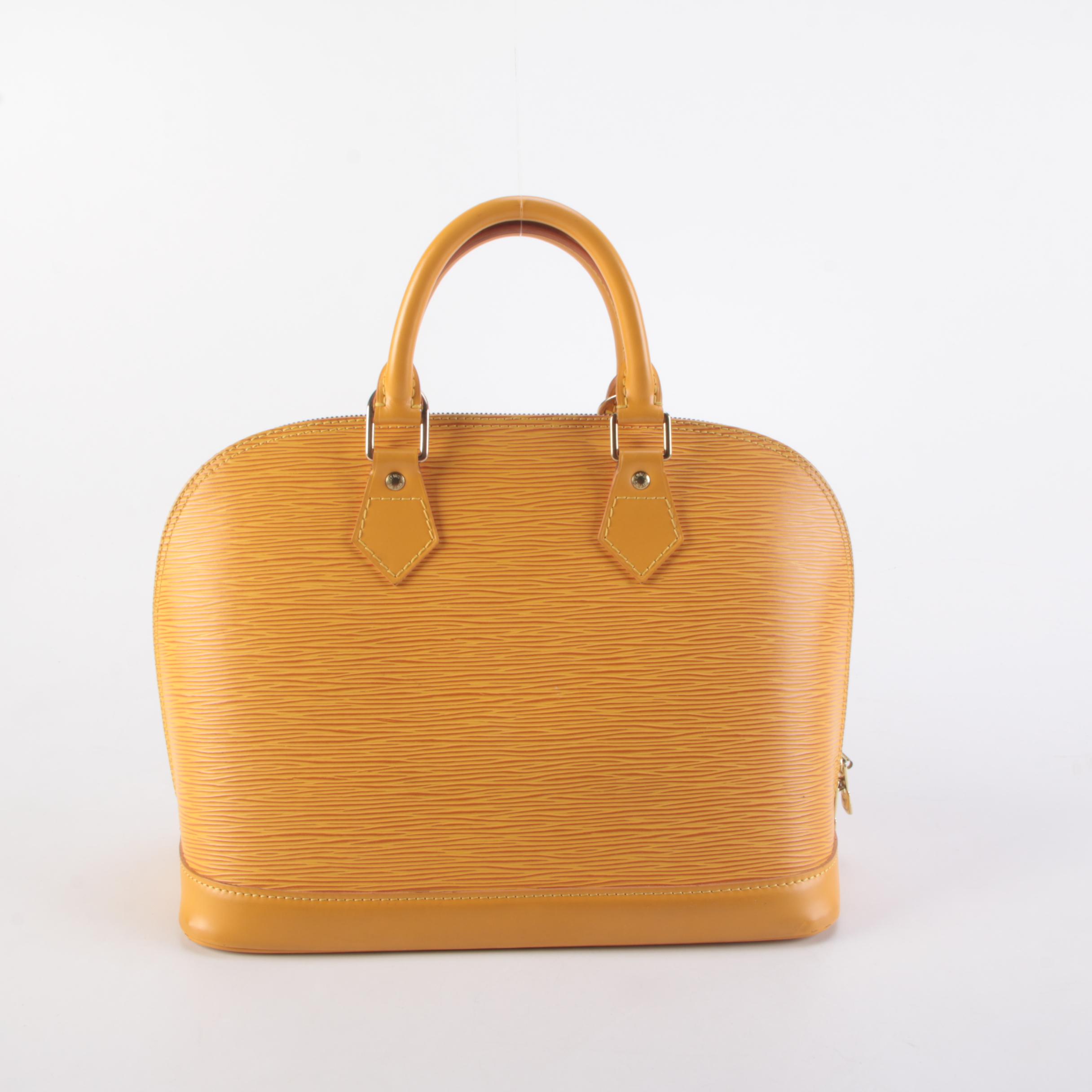 Louis Vuitton Alma Top Handle Bag in Tassil Yellow Epi Leather
