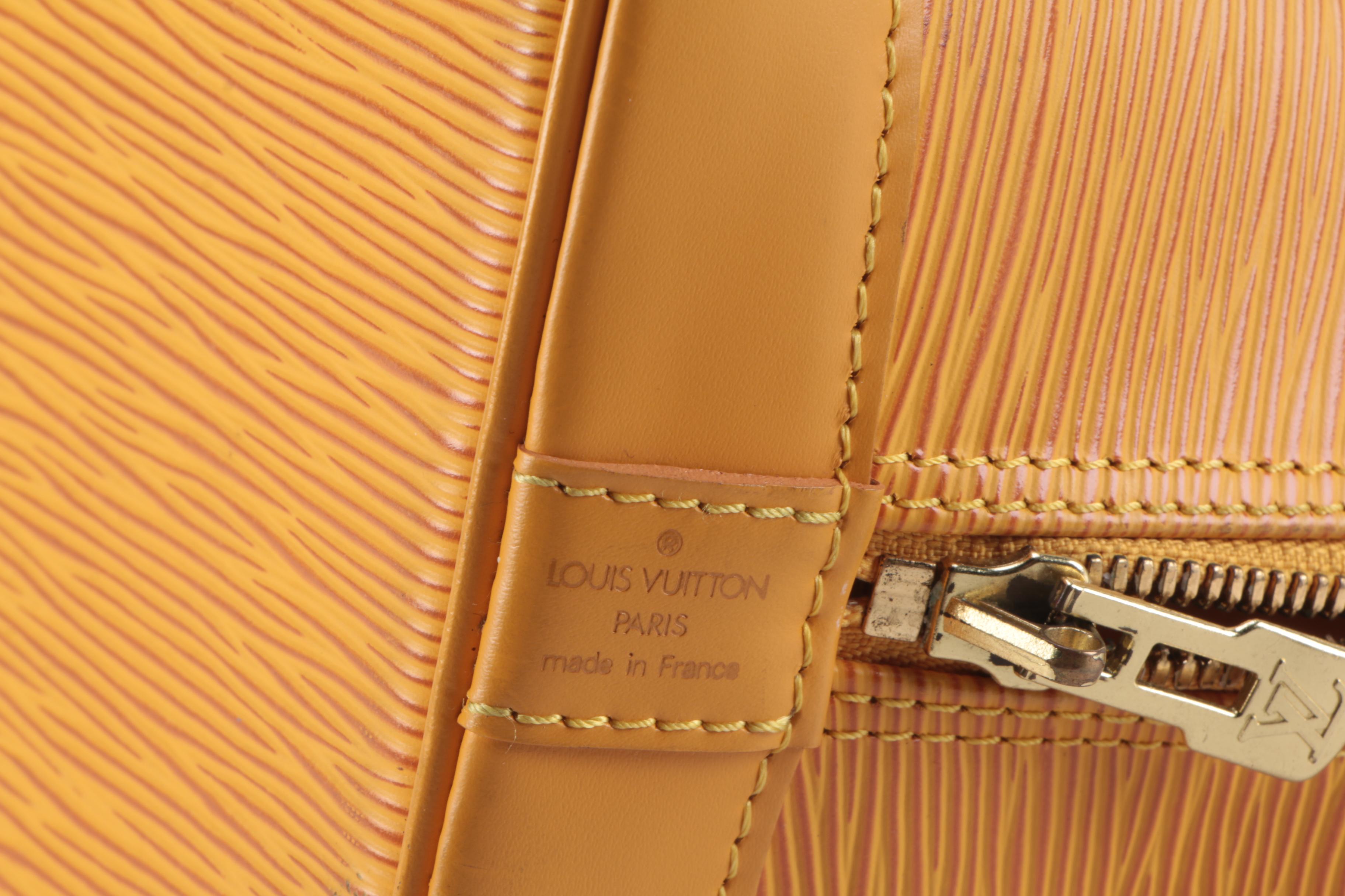 Louis Vuitton Alma Top Handle Bag in Tassil Yellow Epi Leather