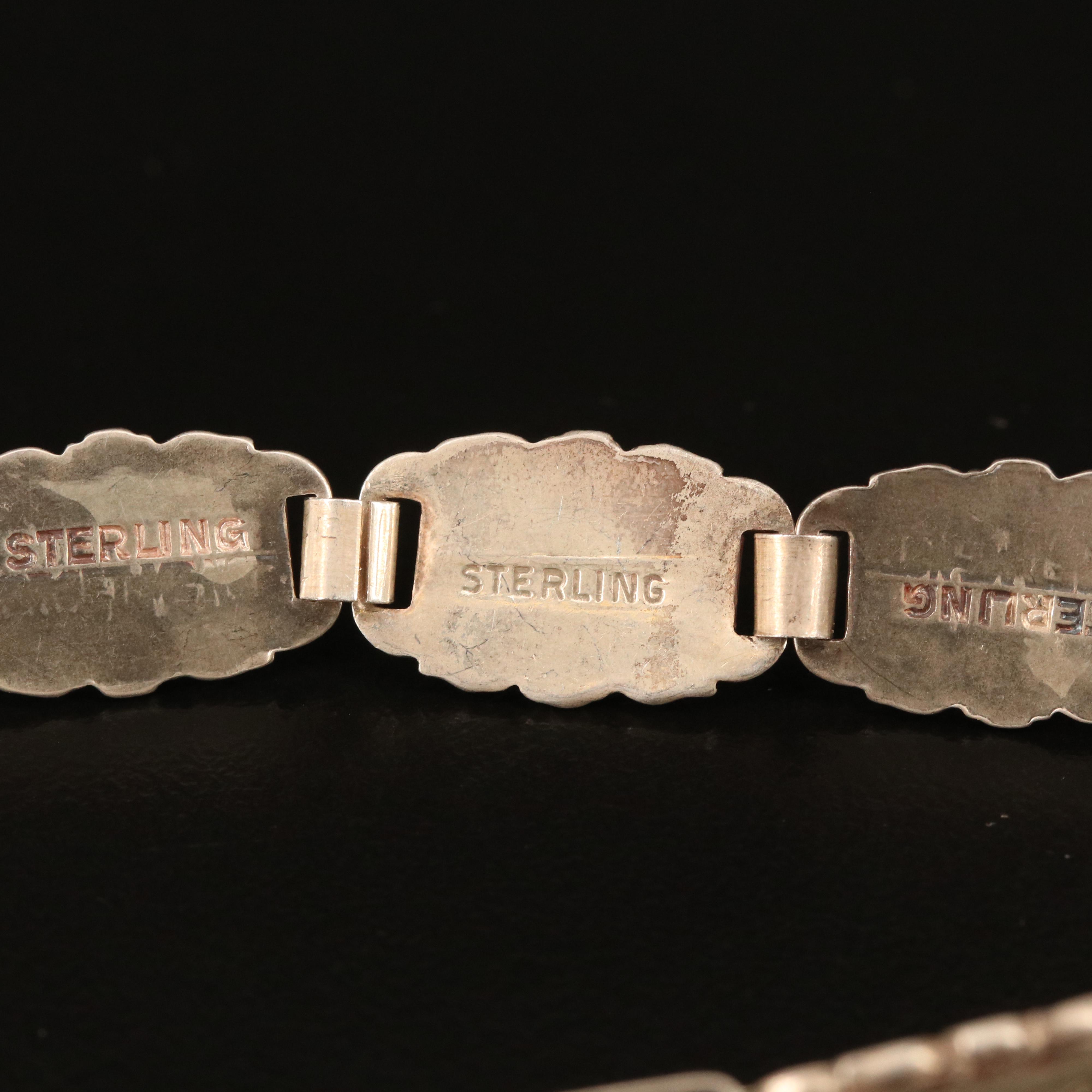 1940s Sterling Silver "Forget Me Not" Bracelet