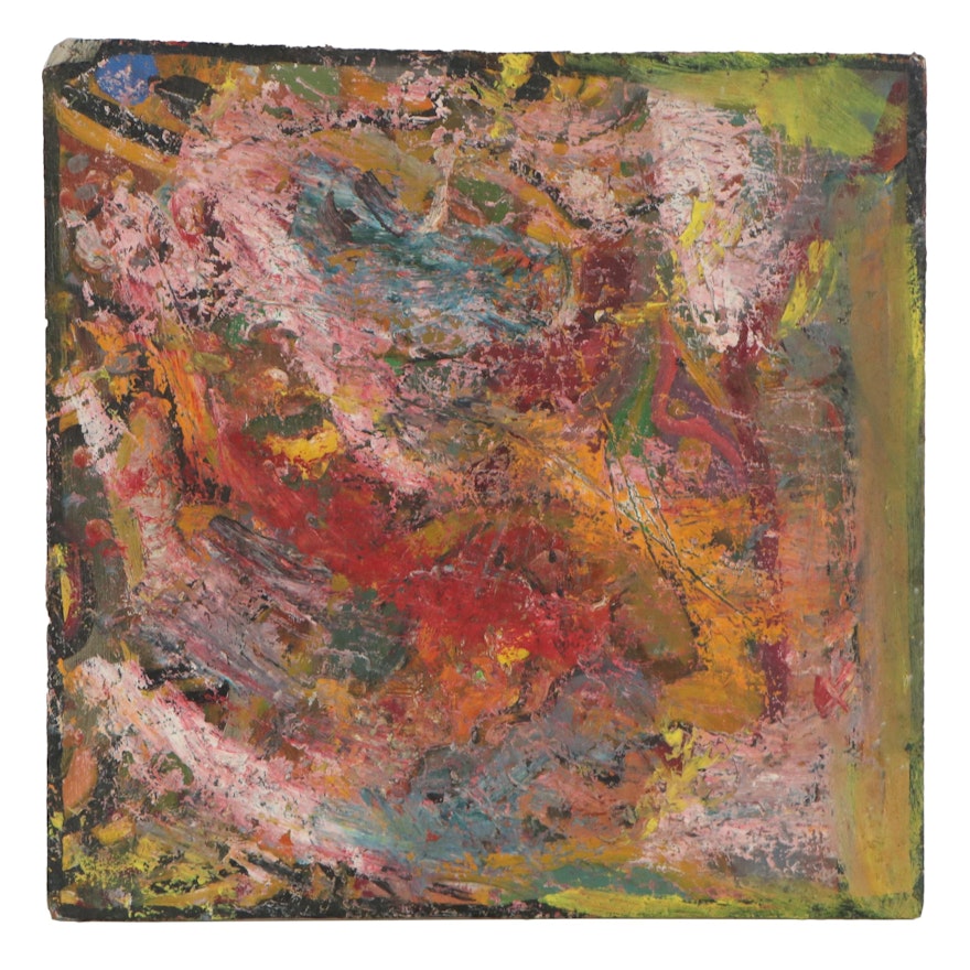 Chuck Barr Abstract Impasto Oil Painting, Late 20th Century