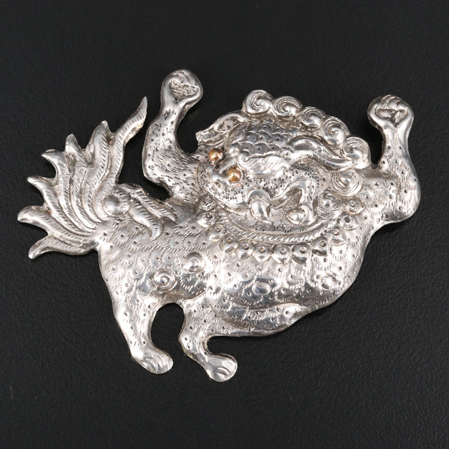 Tibetan Snow Lion Brooch