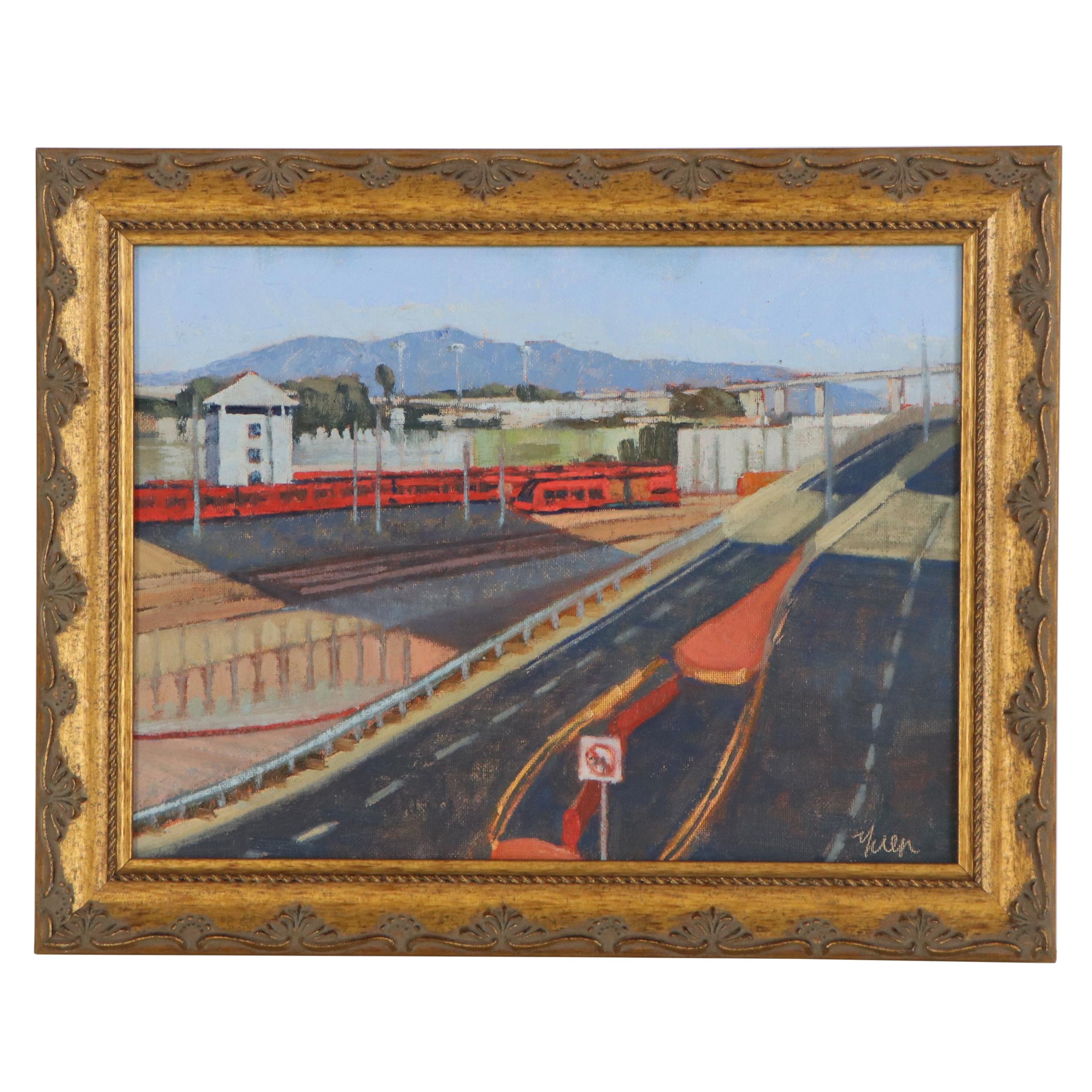 Kevin Yuen Oil Painting "Downtown San Diego," 2020