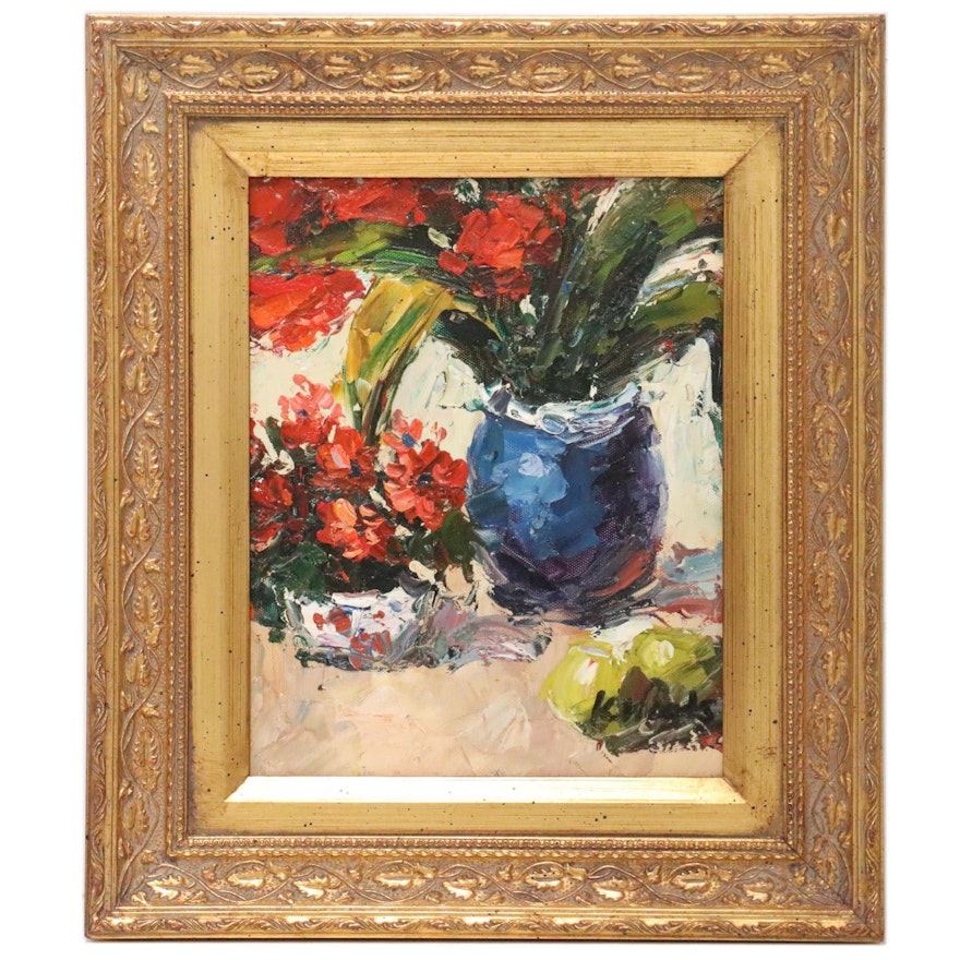 Floral Still Life Oil Painting, 21st Century