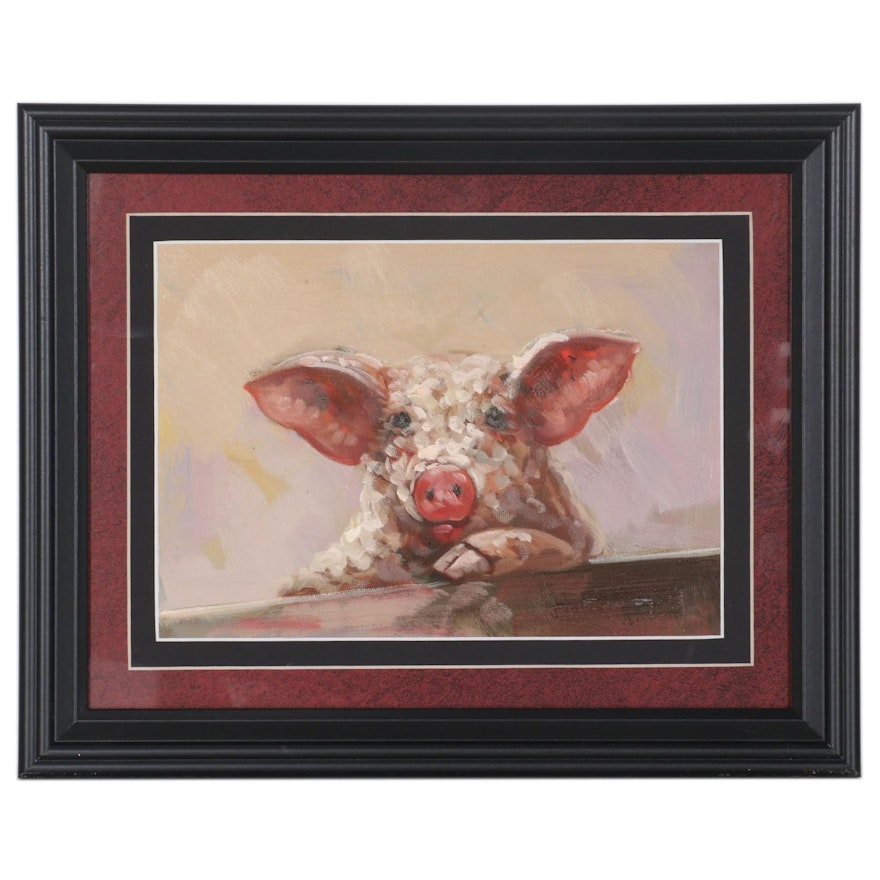 Oil Painting of Pig, 21st Century