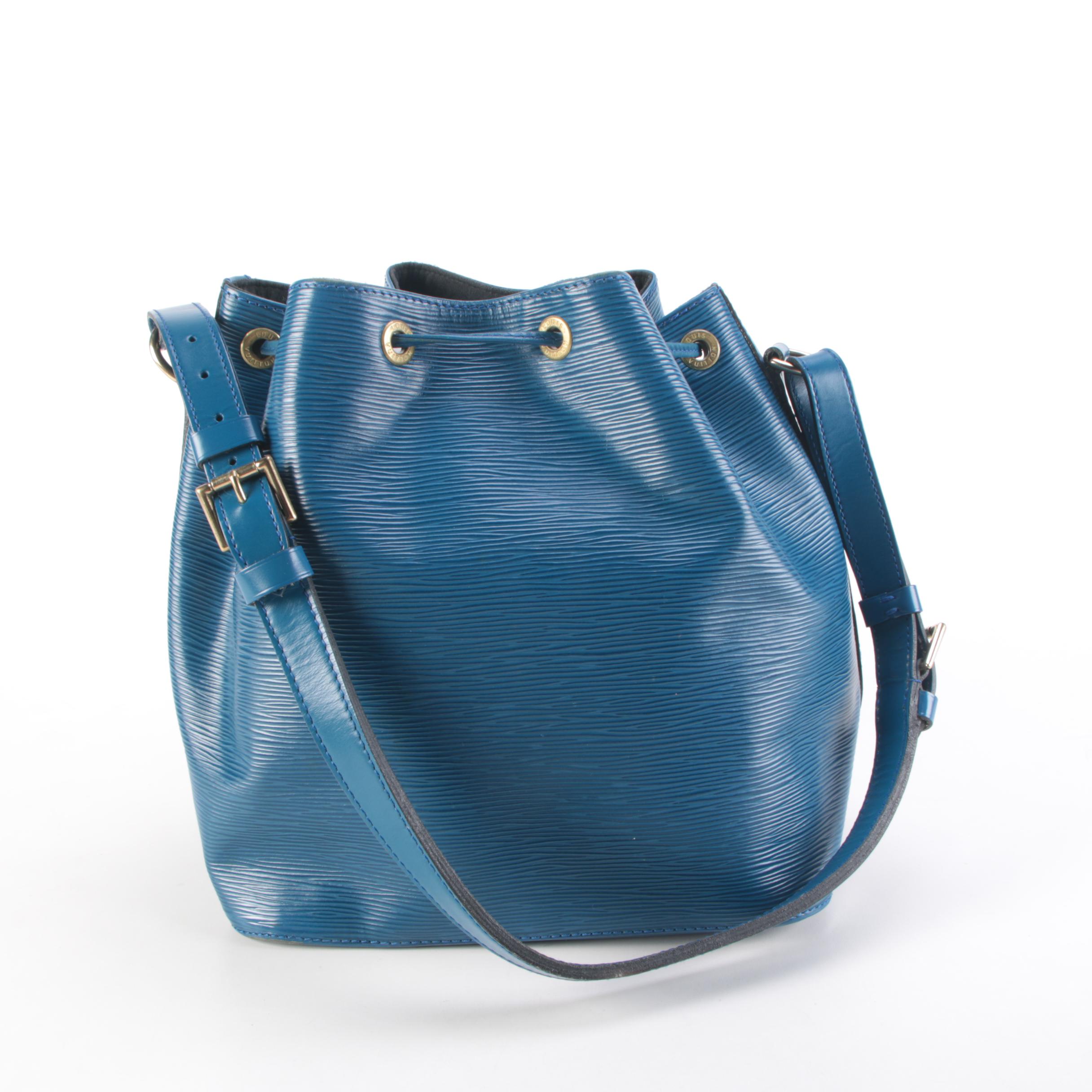 Louis Vuitton Noé Bucket Bag in Toledo Blue Epi and Smooth Leather