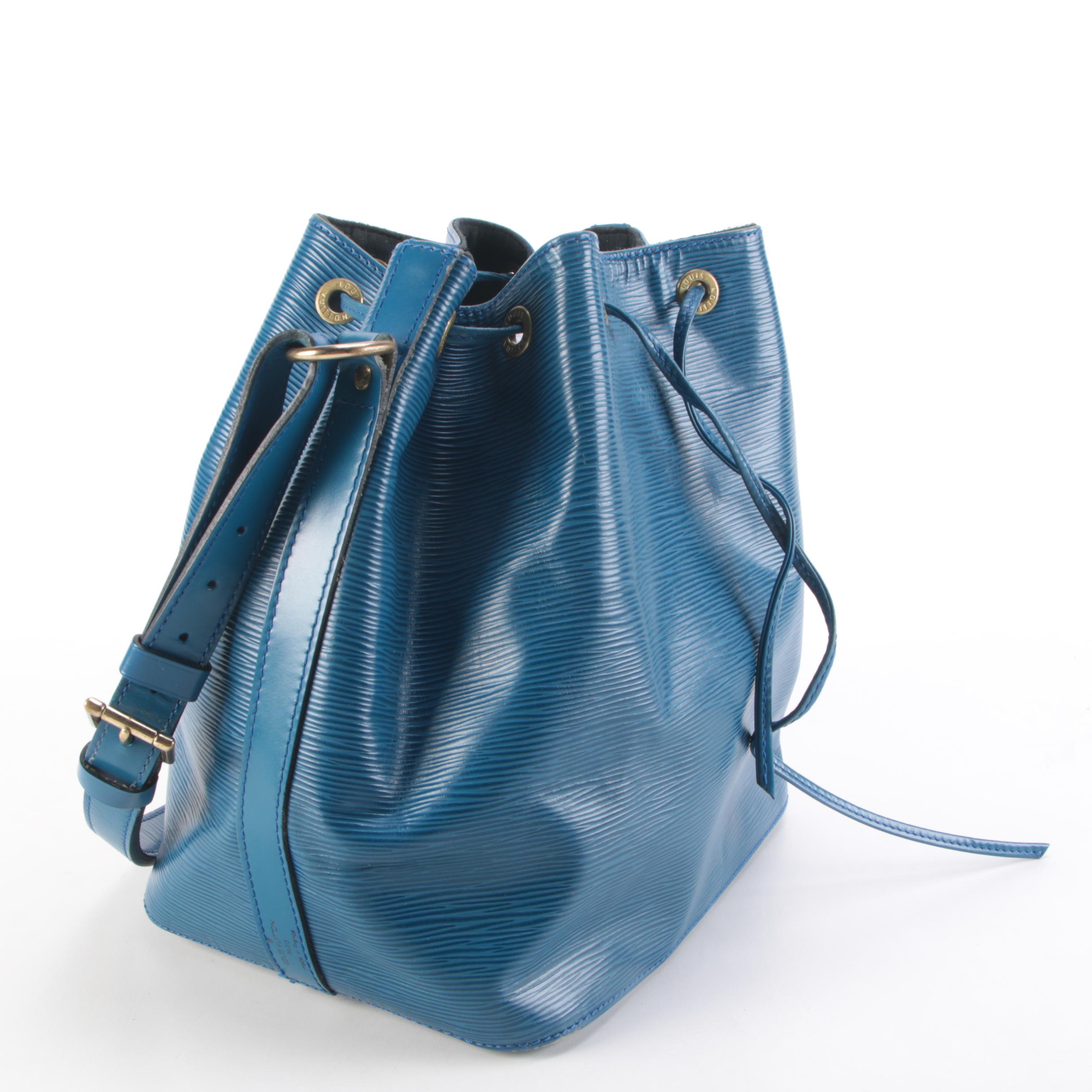 Louis Vuitton Noé Bucket Bag in Toledo Blue Epi and Smooth Leather
