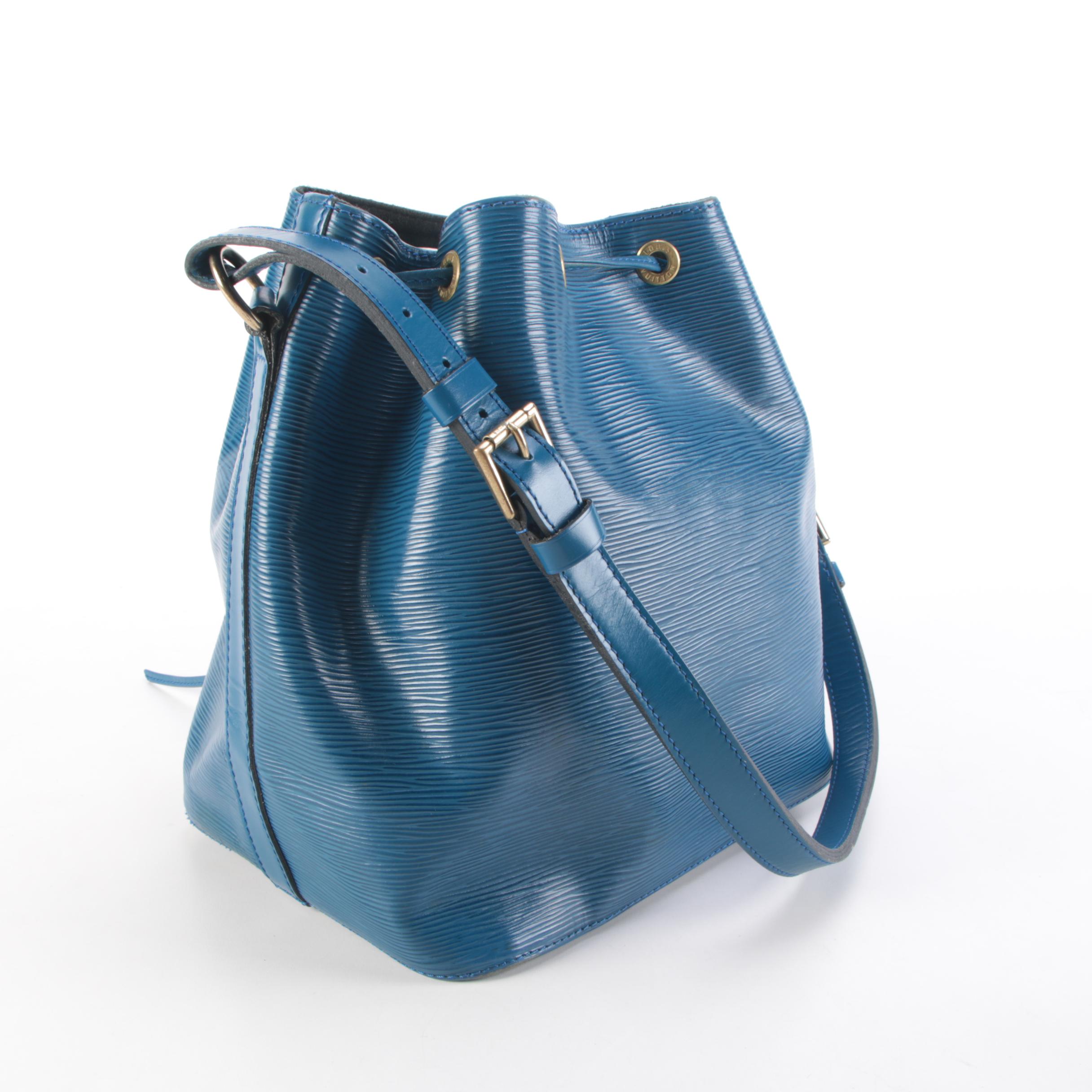 Louis Vuitton Noé Bucket Bag in Toledo Blue Epi and Smooth Leather