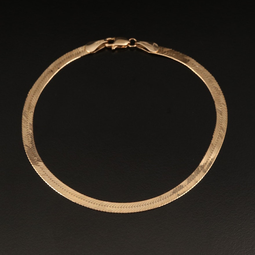 14K Herringbone Bracelet