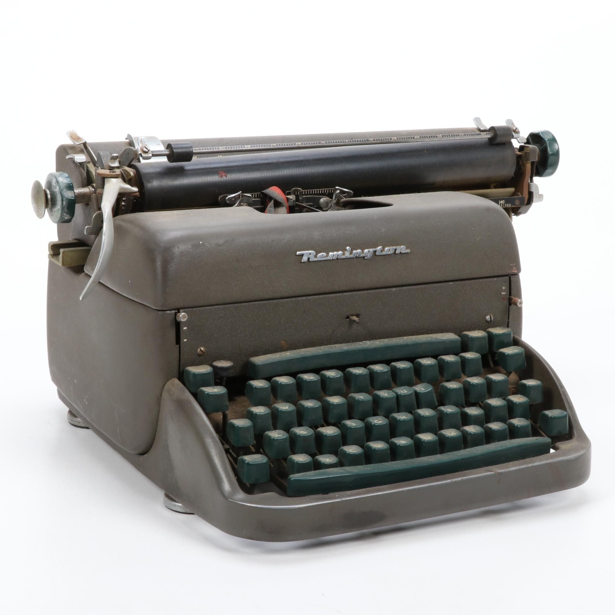Remington Rand Super-Riter Green Typewriter, Mid-20th Century