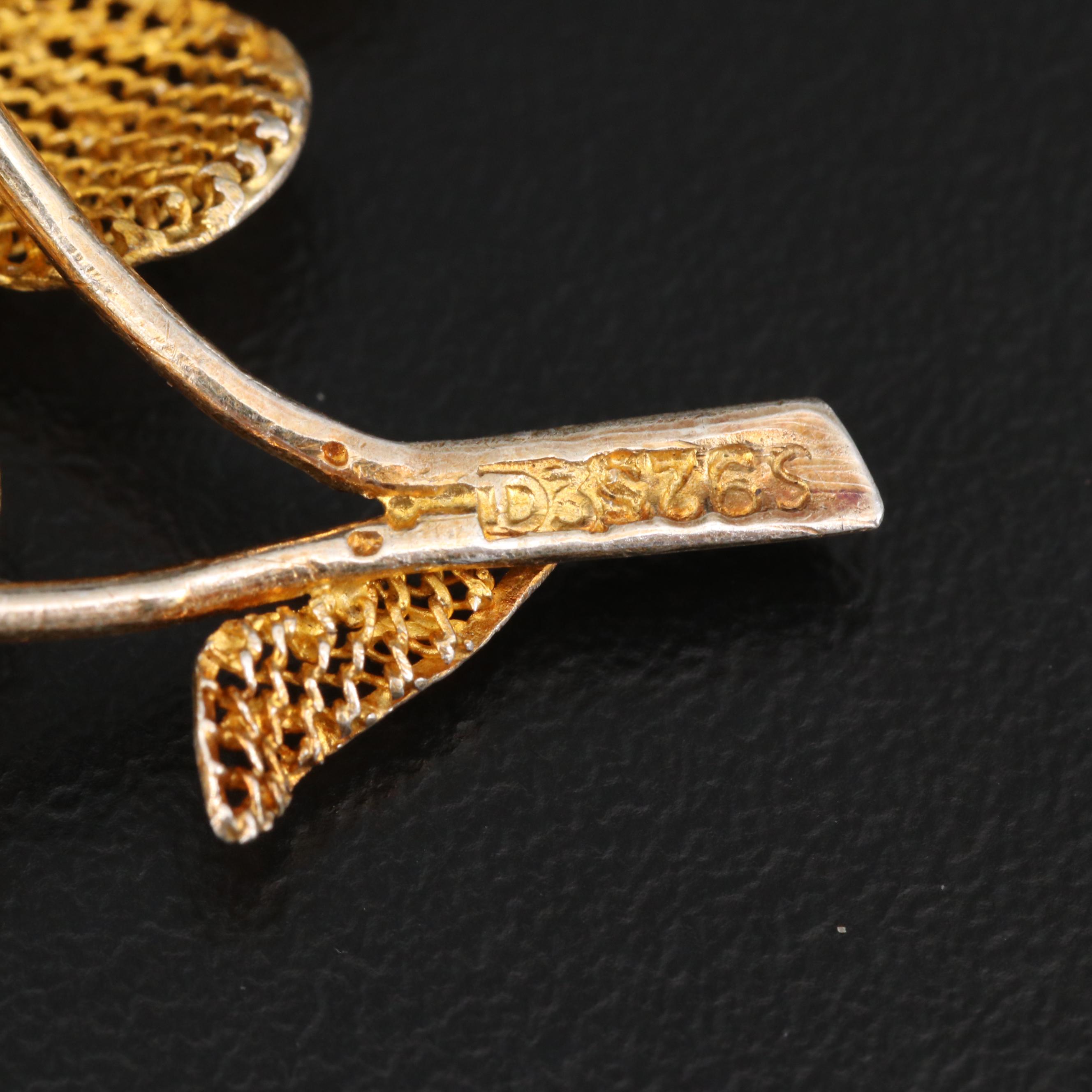 Retro Sterling Floral Brooches Featuring Bond Boyd of Canada