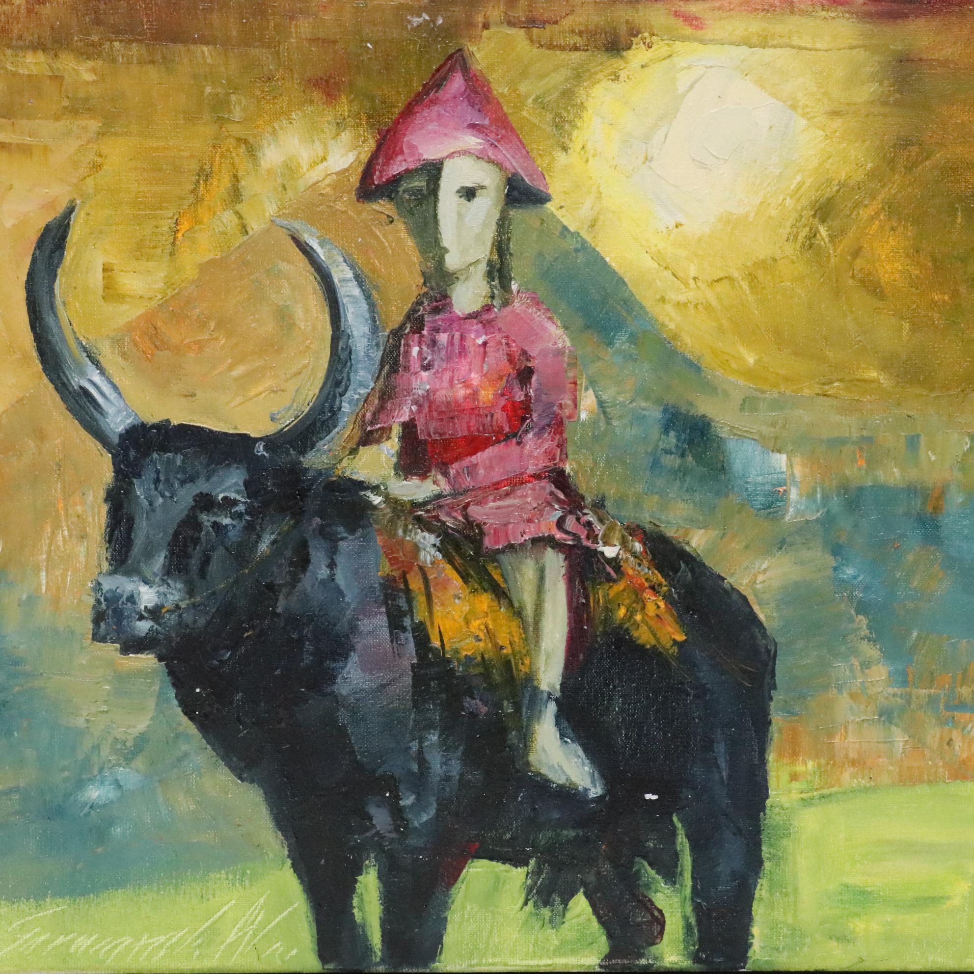 Garncarek Aleksander Oil Painting "Na Byka (On the Bull)"