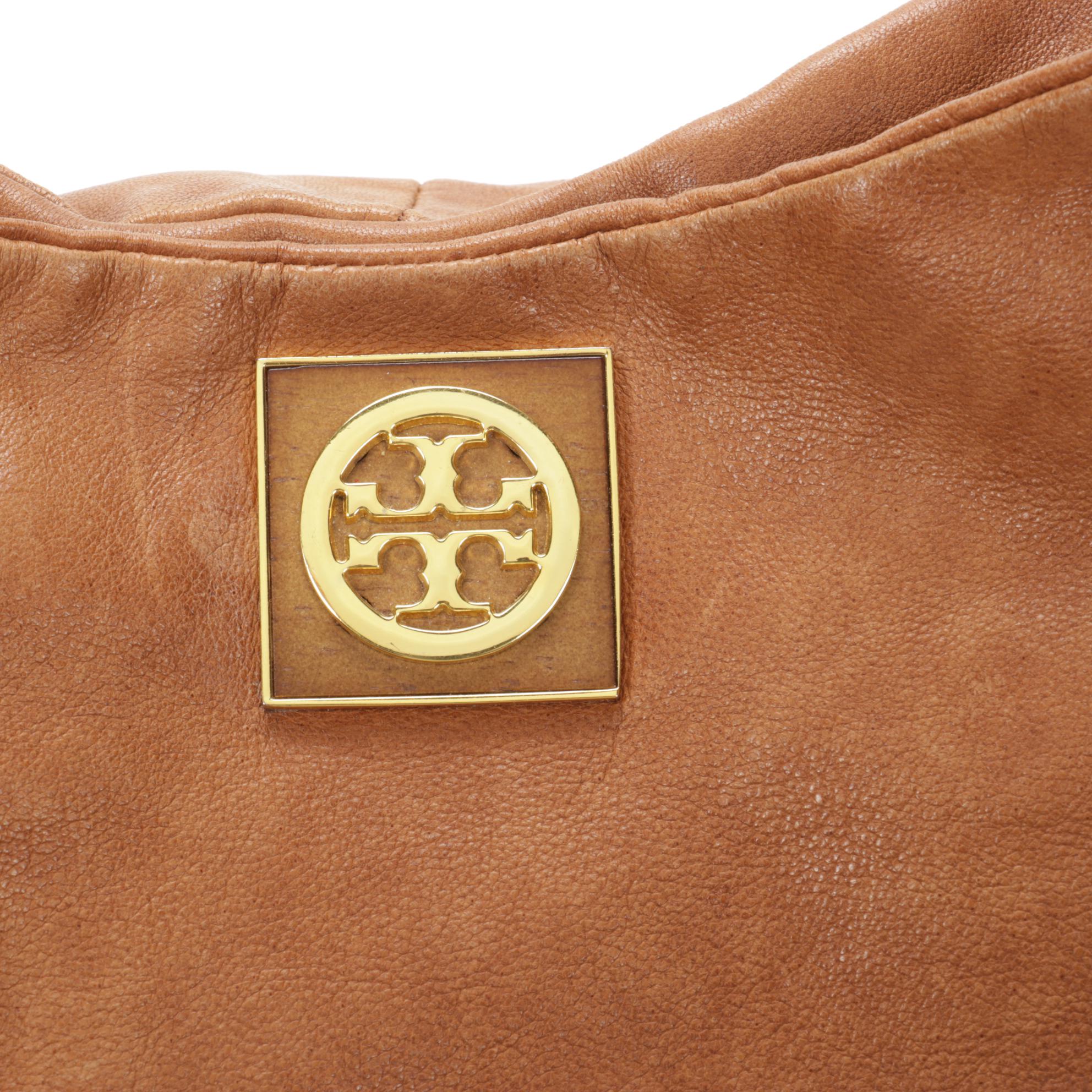 Tory Burch Shoulder Bag in Brown Lambskin Leather with Tassel