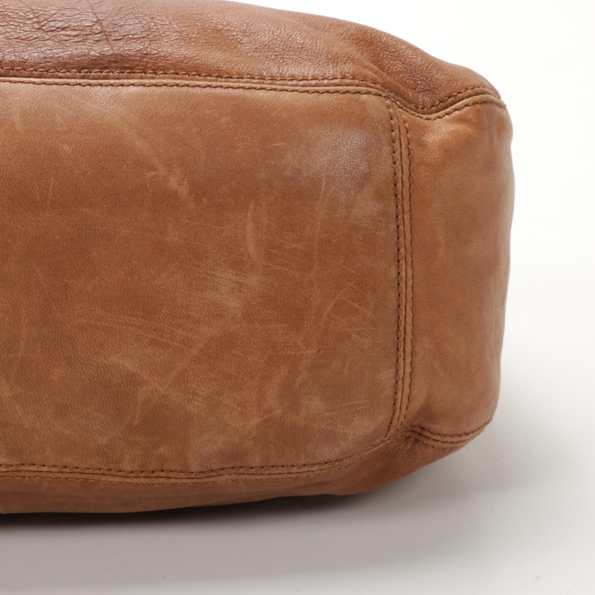 Tory Burch Shoulder Bag in Brown Lambskin Leather with Tassel