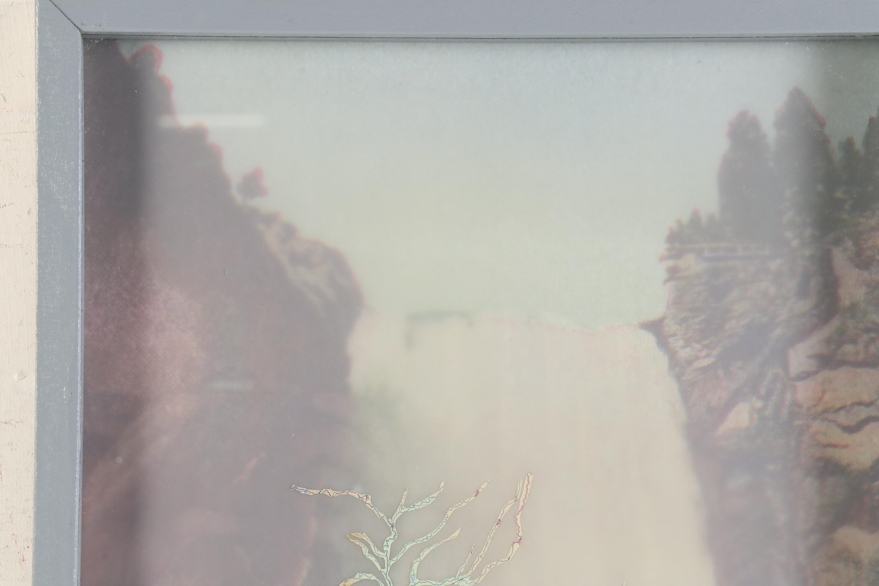 Kurt Lightner Mixed Media Collage from "Renmnants Map" Series, 2000