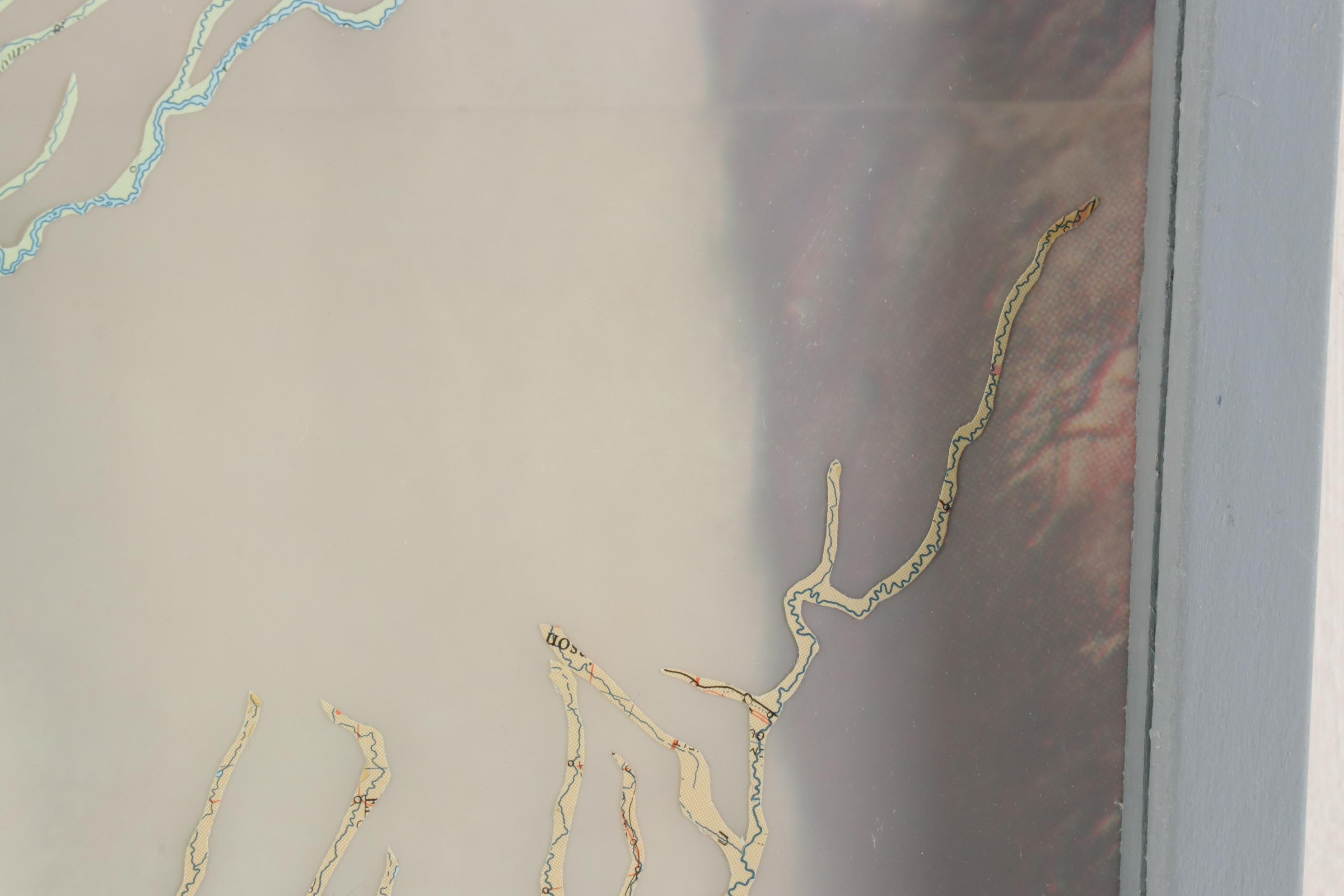 Kurt Lightner Mixed Media Collage from "Renmnants Map" Series, 2000