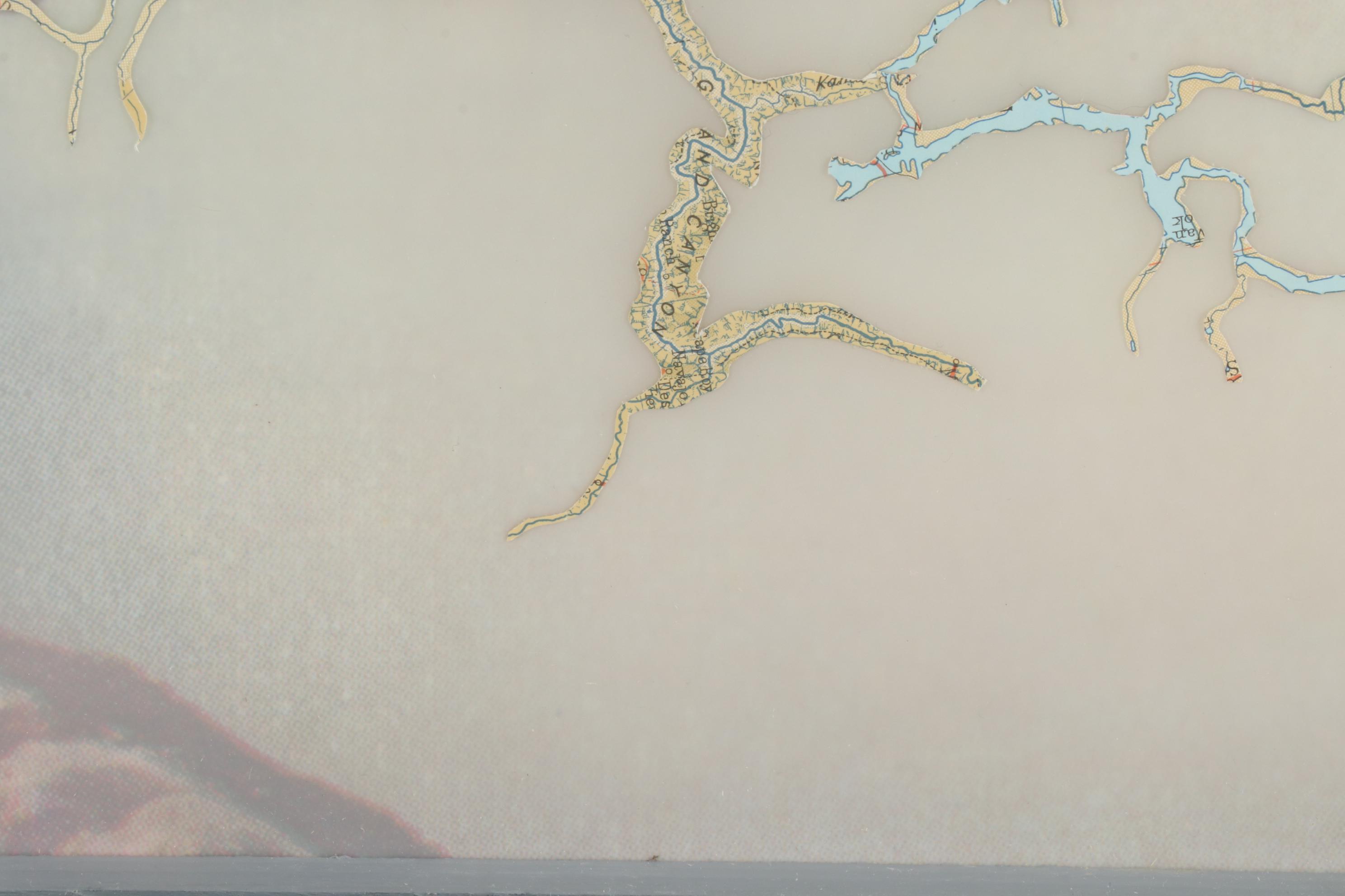 Kurt Lightner Mixed Media Collage from "Renmnants Map" Series, 2000