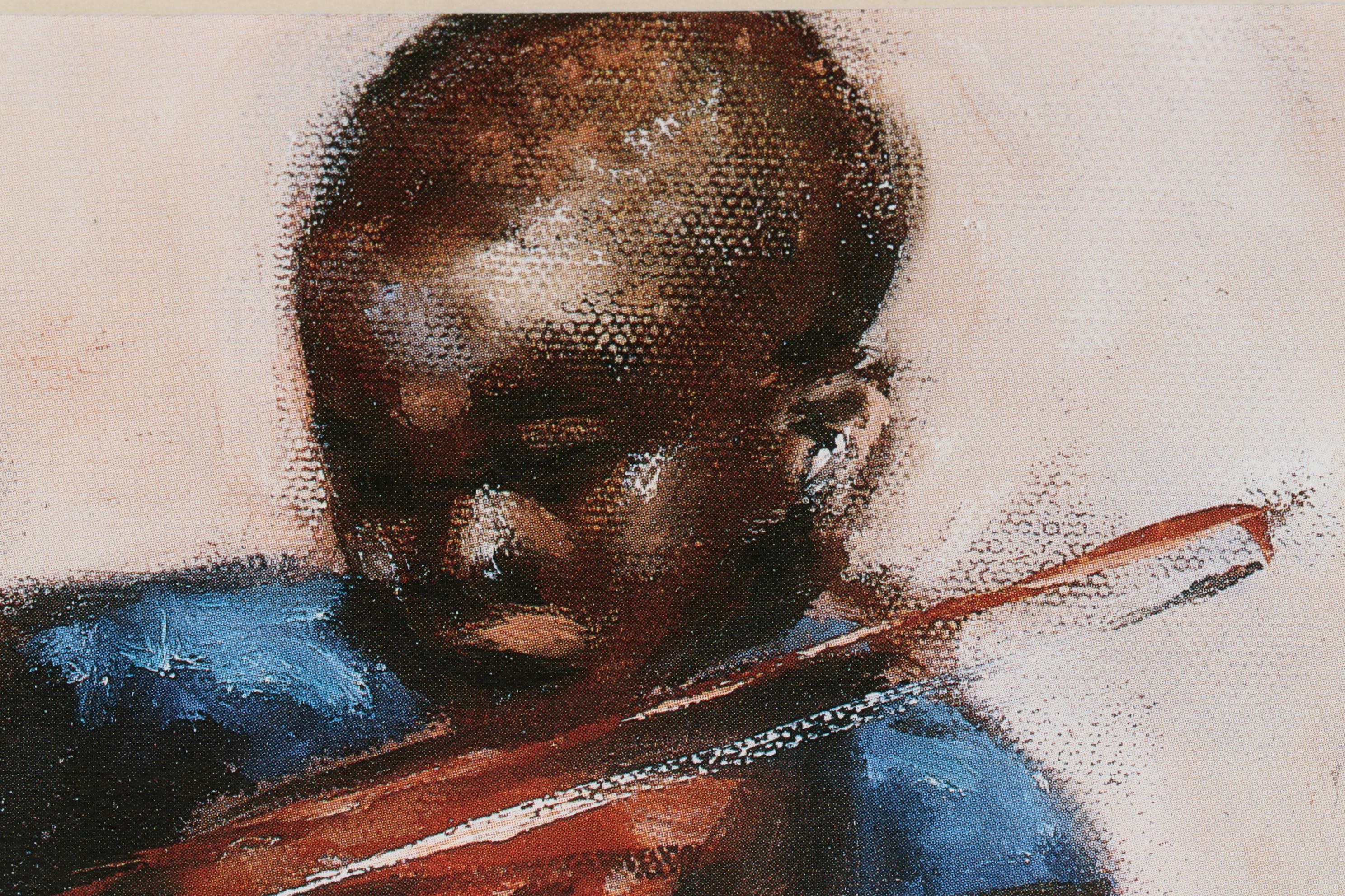 T. Ellis Offset Lithograph "The Little Violinist," 21st Century