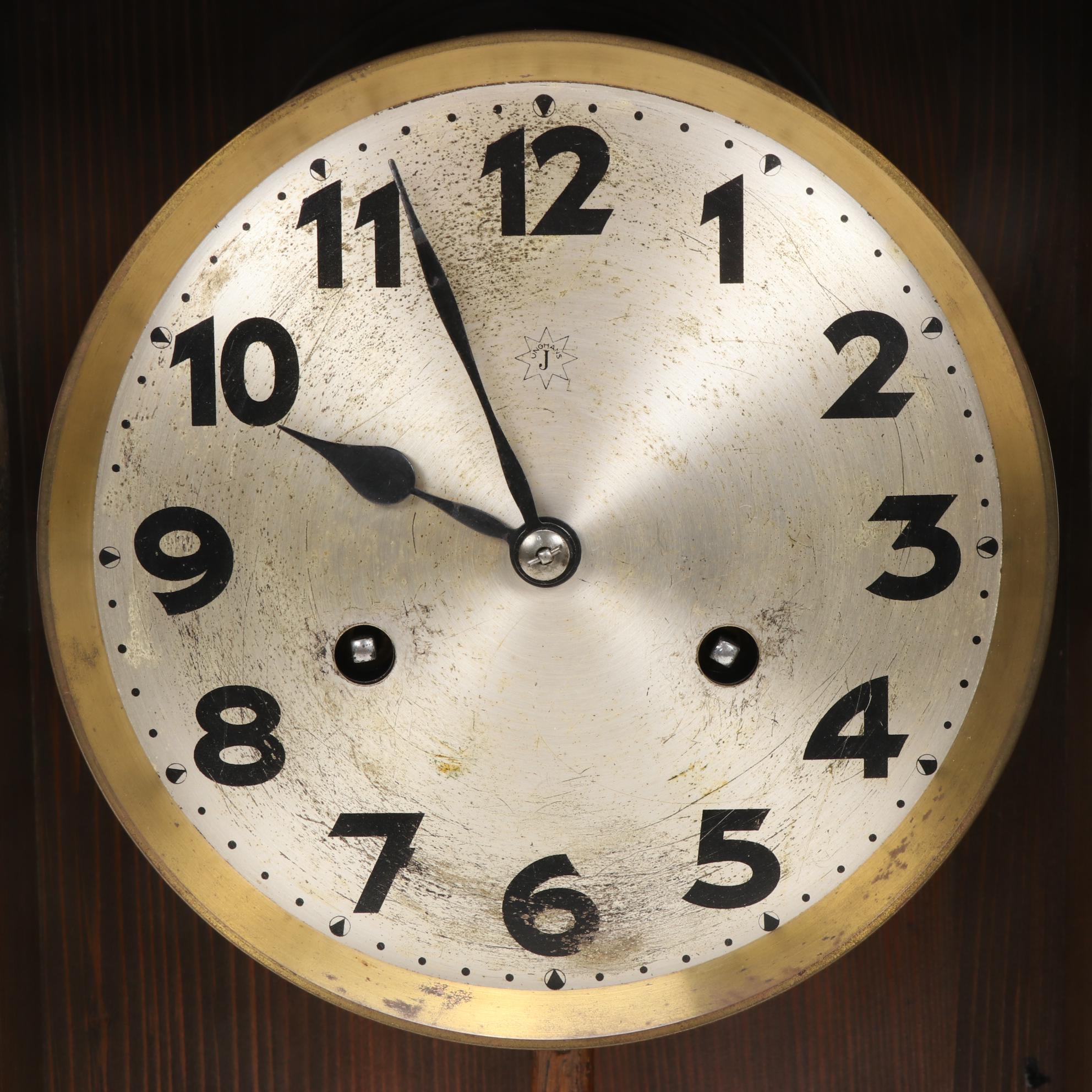 Arts and Crafts Style Junghans Regulator Oak Wall Clock, Early 20th Century
