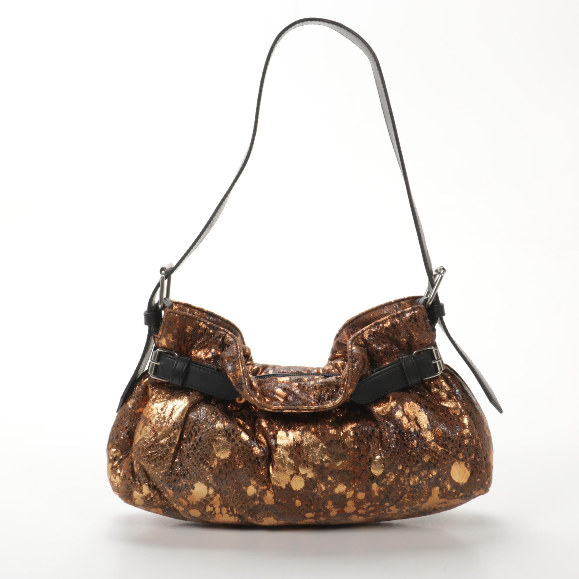 United Colors of Benetton Metallic and Leather Shoulder Bag