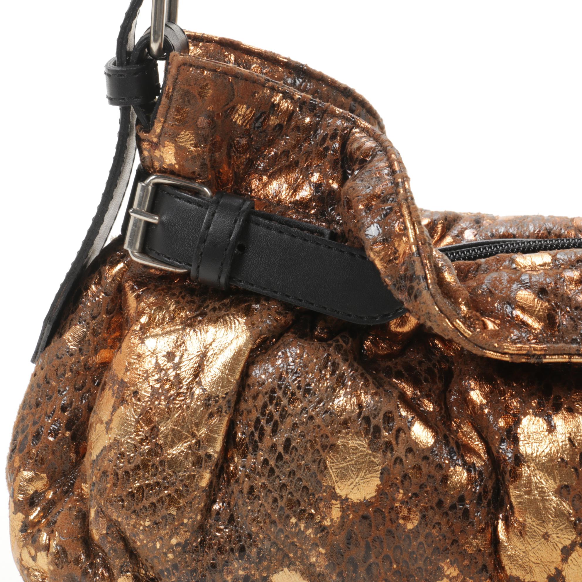 United Colors of Benetton Metallic and Leather Shoulder Bag