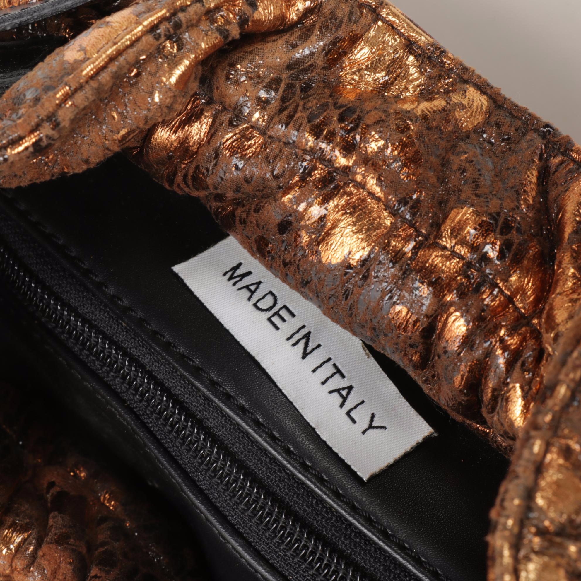 United Colors of Benetton Metallic and Leather Shoulder Bag