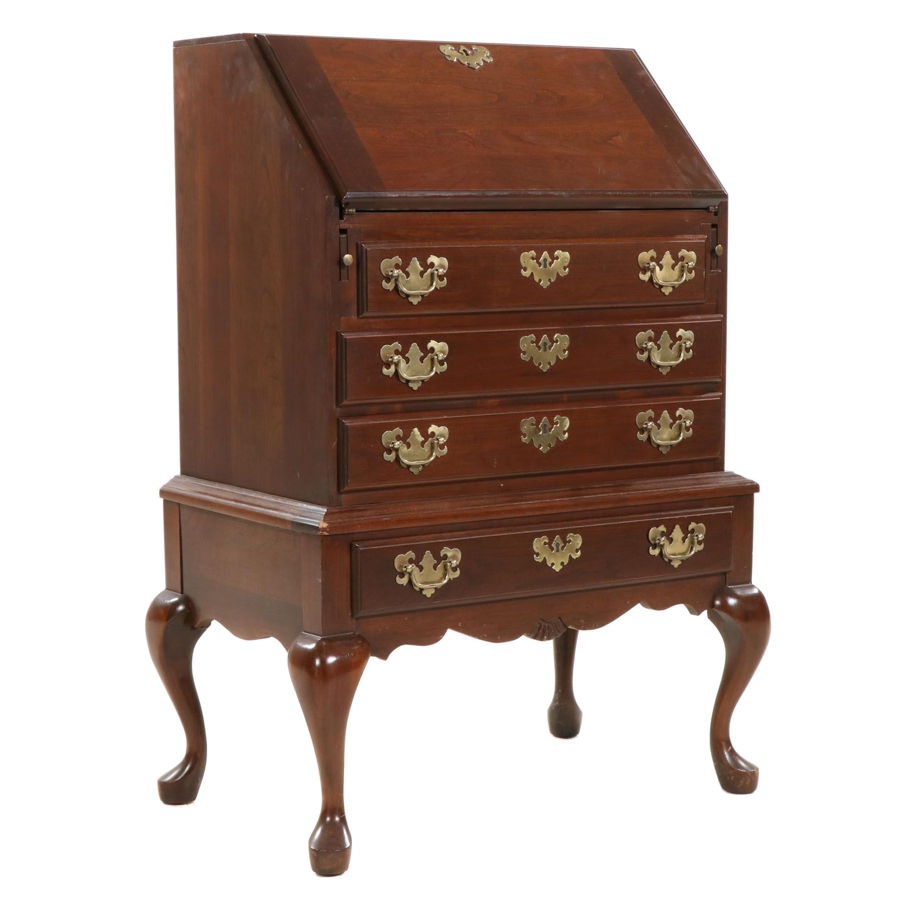 Queen Anne Style Slant-Front Desk, Late 20th Century