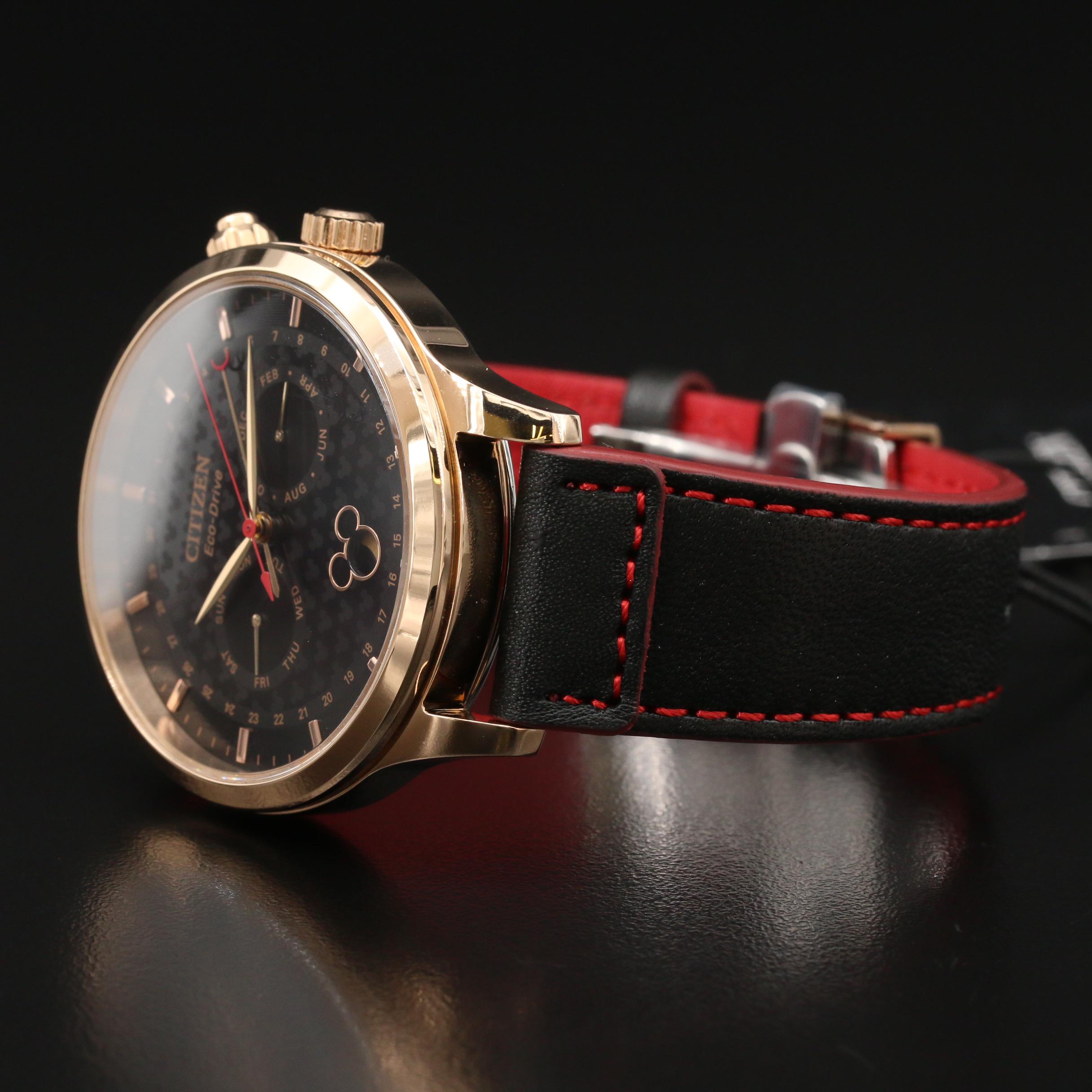 Citizen Eco-Drive Mickey Mouse Triple Calendar Gold Tone Watch