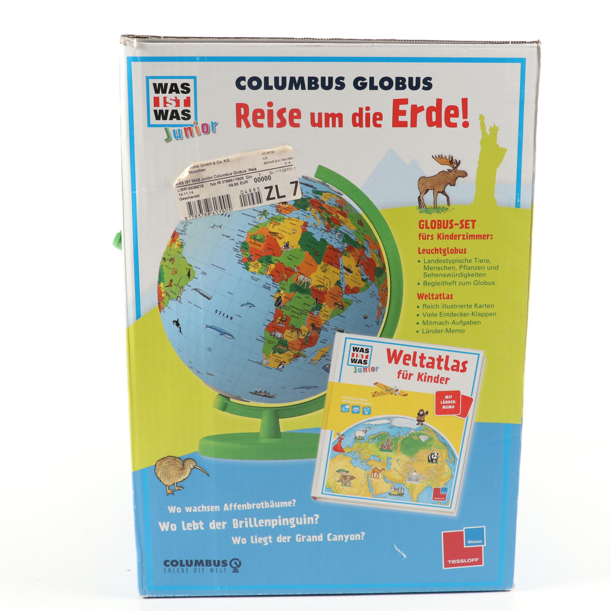 Pan-Kun and James Stuffed Animals with World Globe and Stacking Games