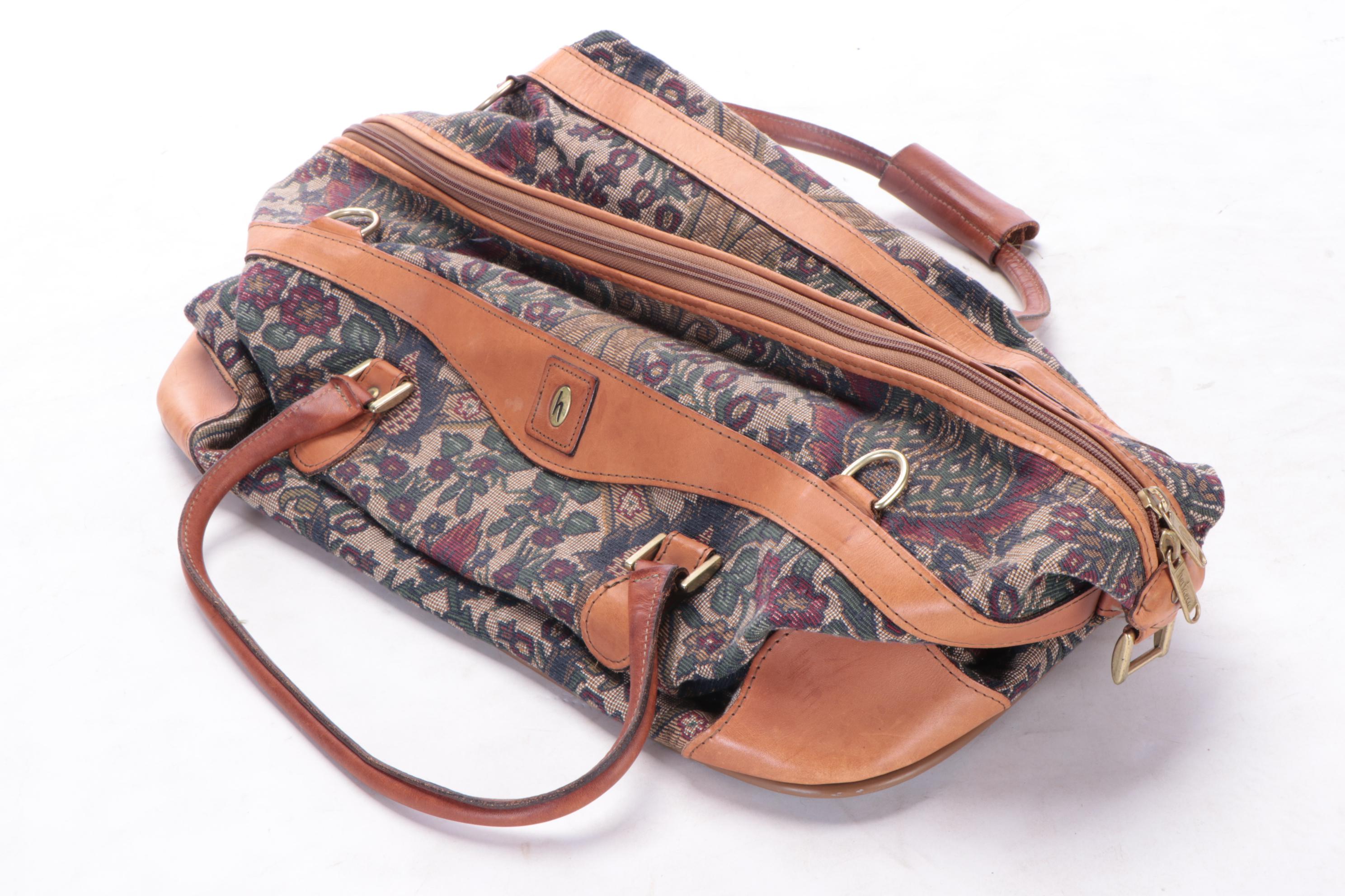 Hartmann Flame Tapestry Leather Trim Five-Piece Luggage Set