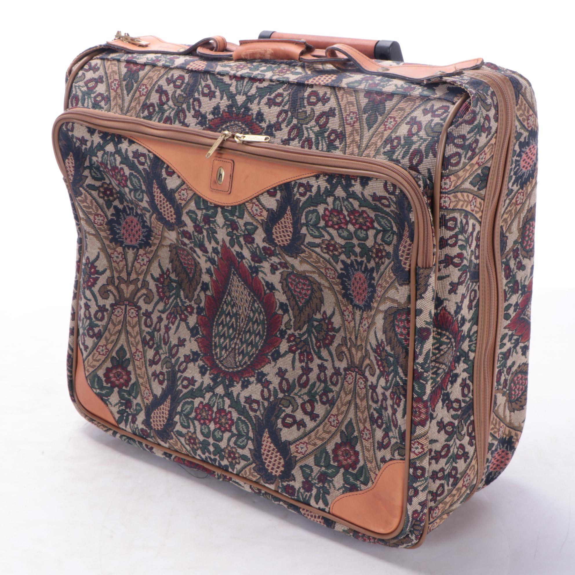 Hartmann Flame Tapestry Leather Trim Five-Piece Luggage Set