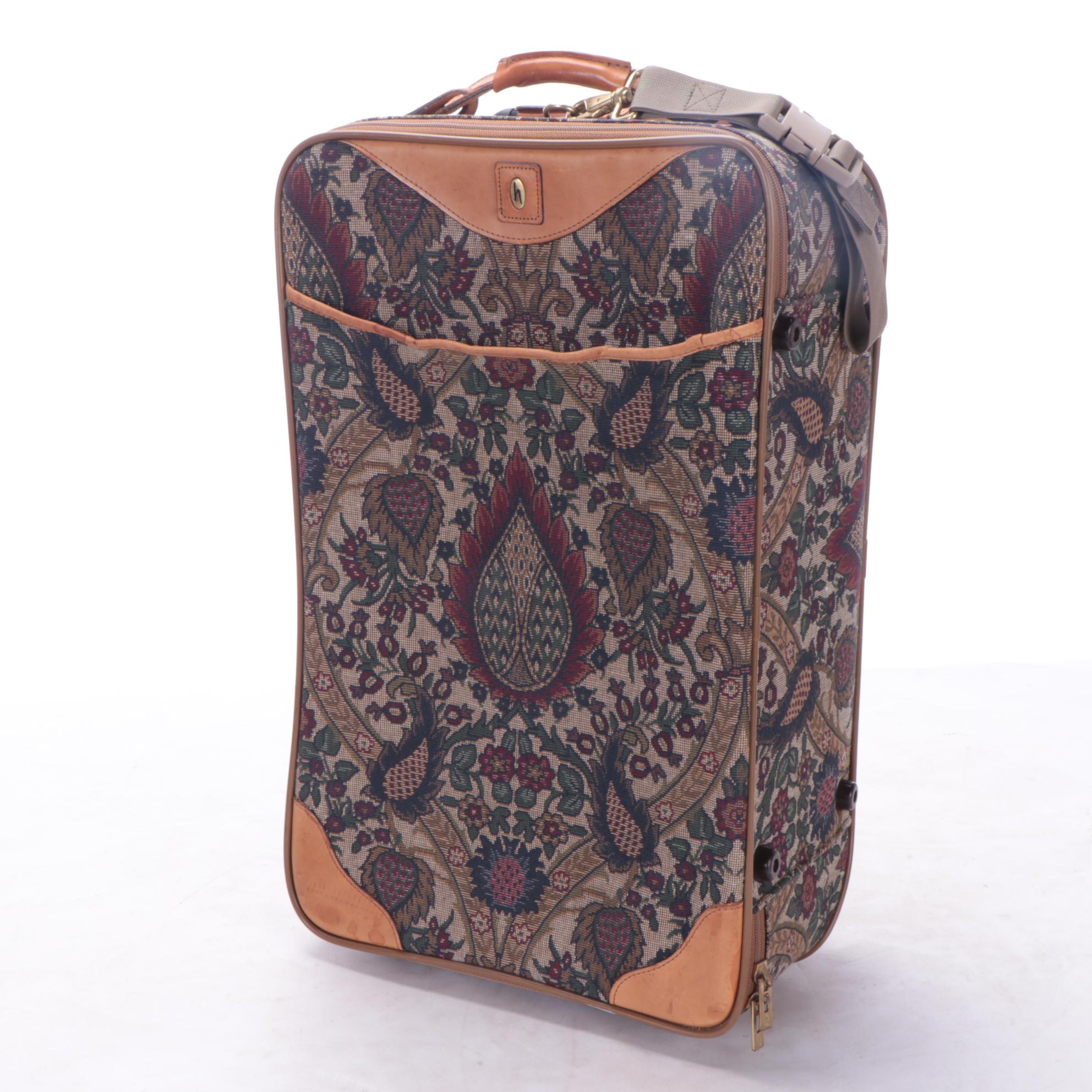 Hartmann Flame Tapestry Leather Trim Five-Piece Luggage Set
