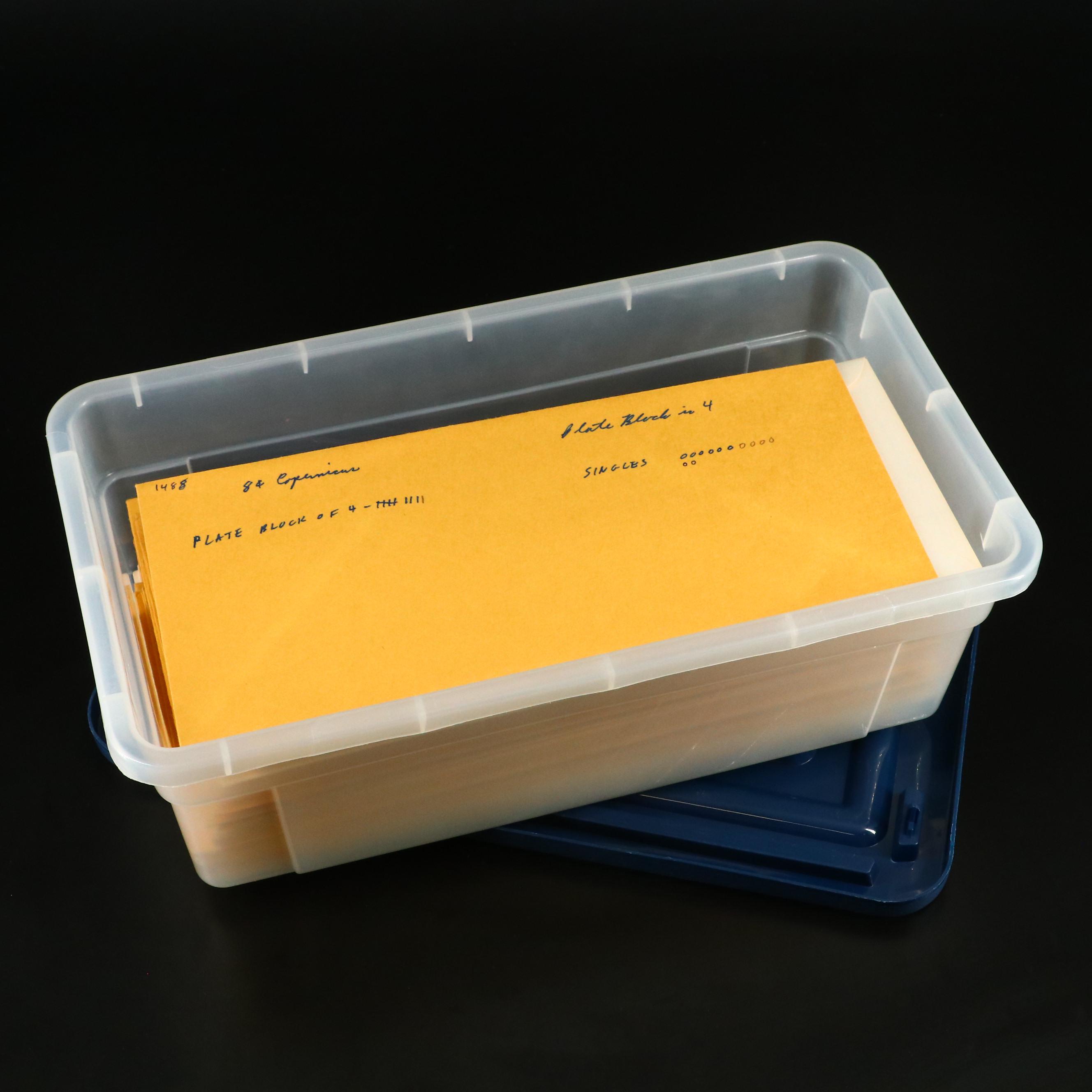 Large Collection of Mint Plate Strip and Plate Block Stamps, 1970s & 1980s